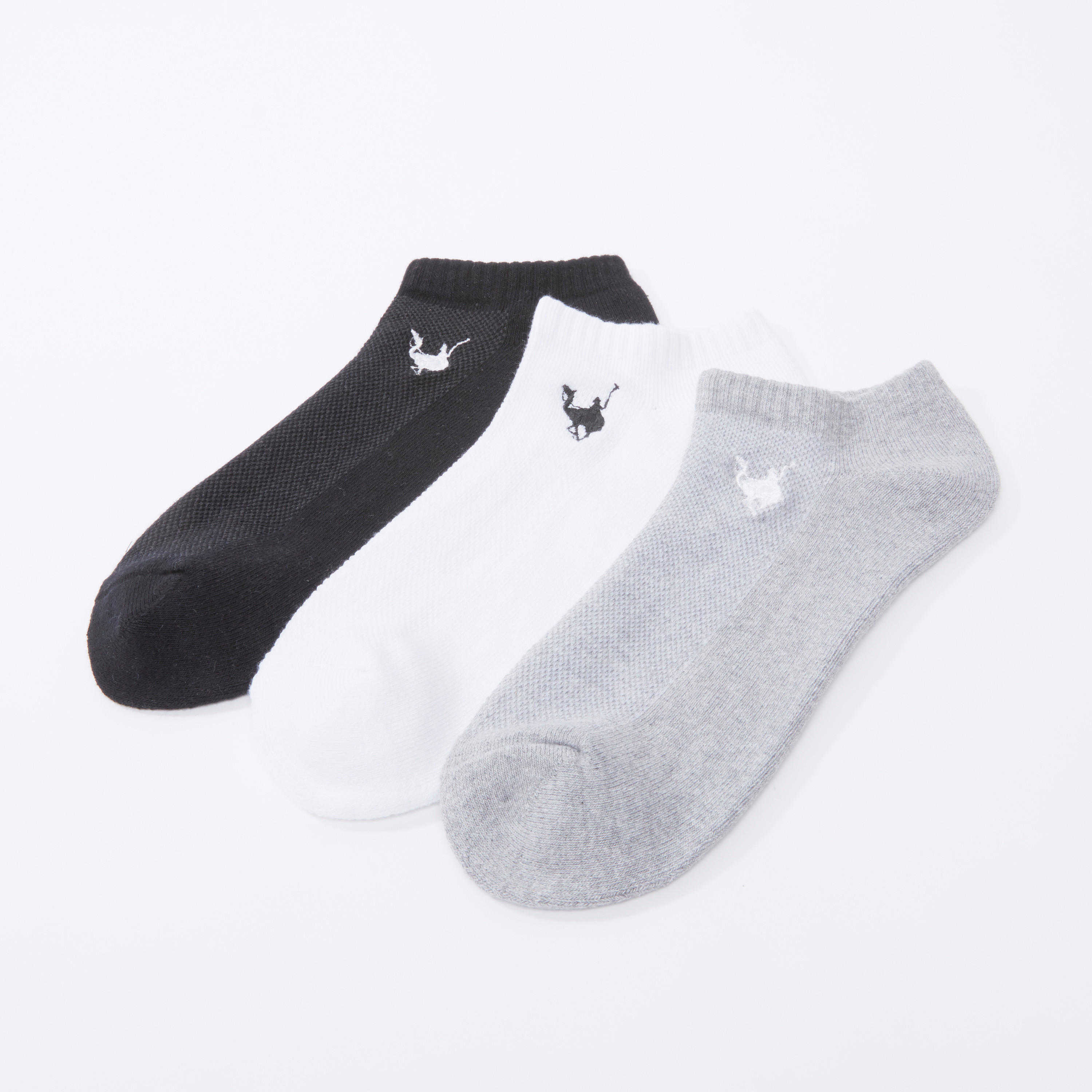 جوارب بطول الكاحل بحوّاف مضلّعة - طقم من 3 أزواج-men-socks-image-1