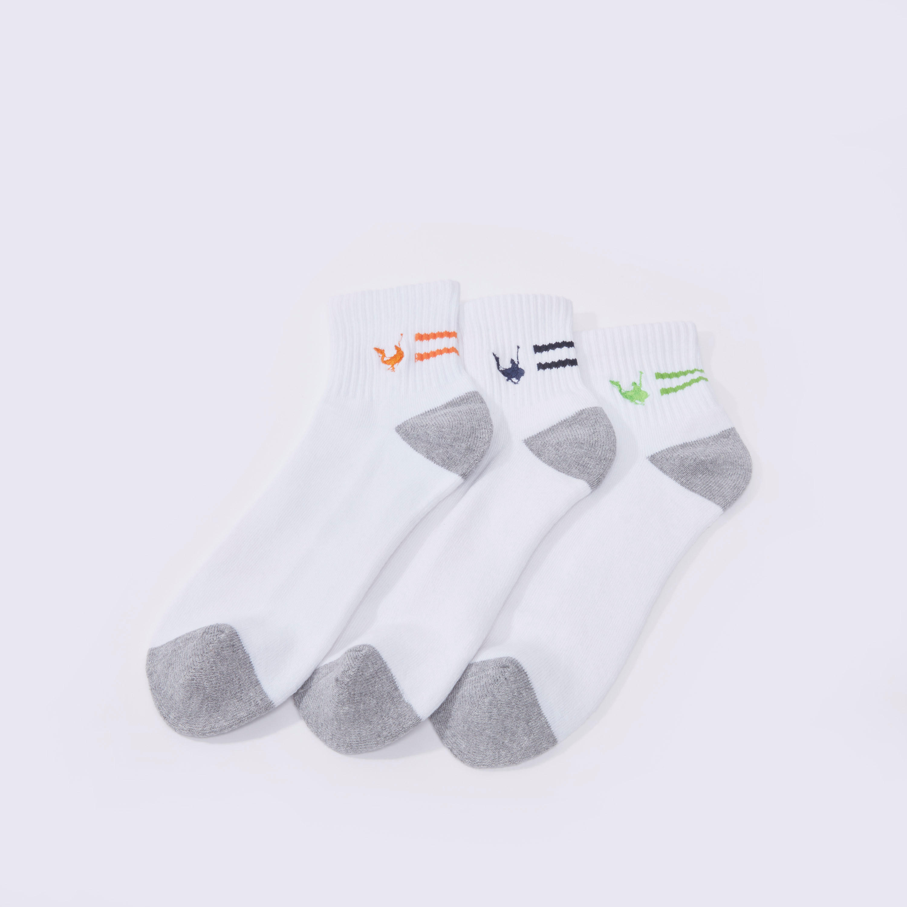جوارب بارزة الملمس بطول الكاحل بحواف مضلّعة - طقم من 3 أزواج-men-socks-image-2
