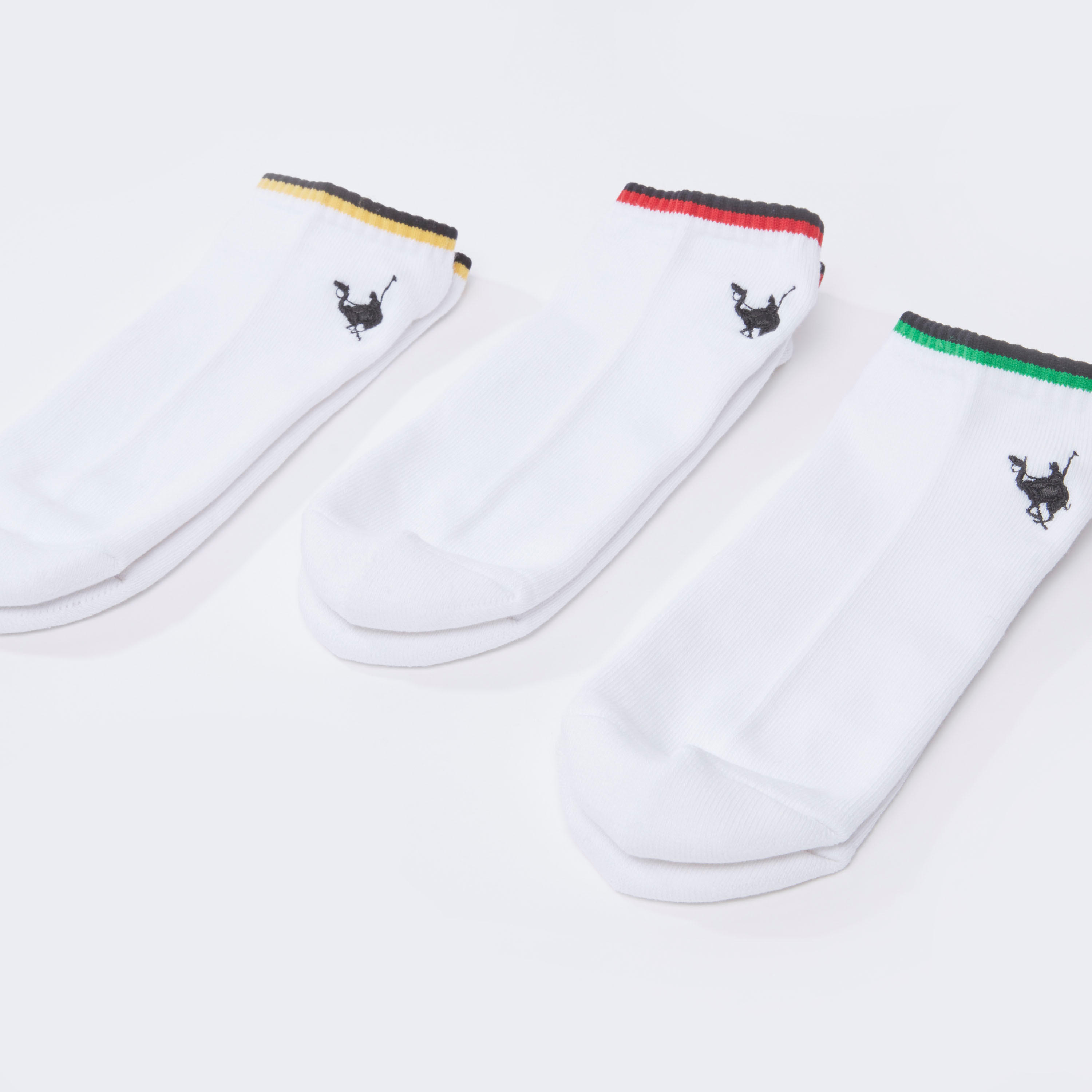 جوارب مقلّمة بطول الكاحل بحوّاف مضلّعة - طقم من 3 أزواج-men-socks-image-1