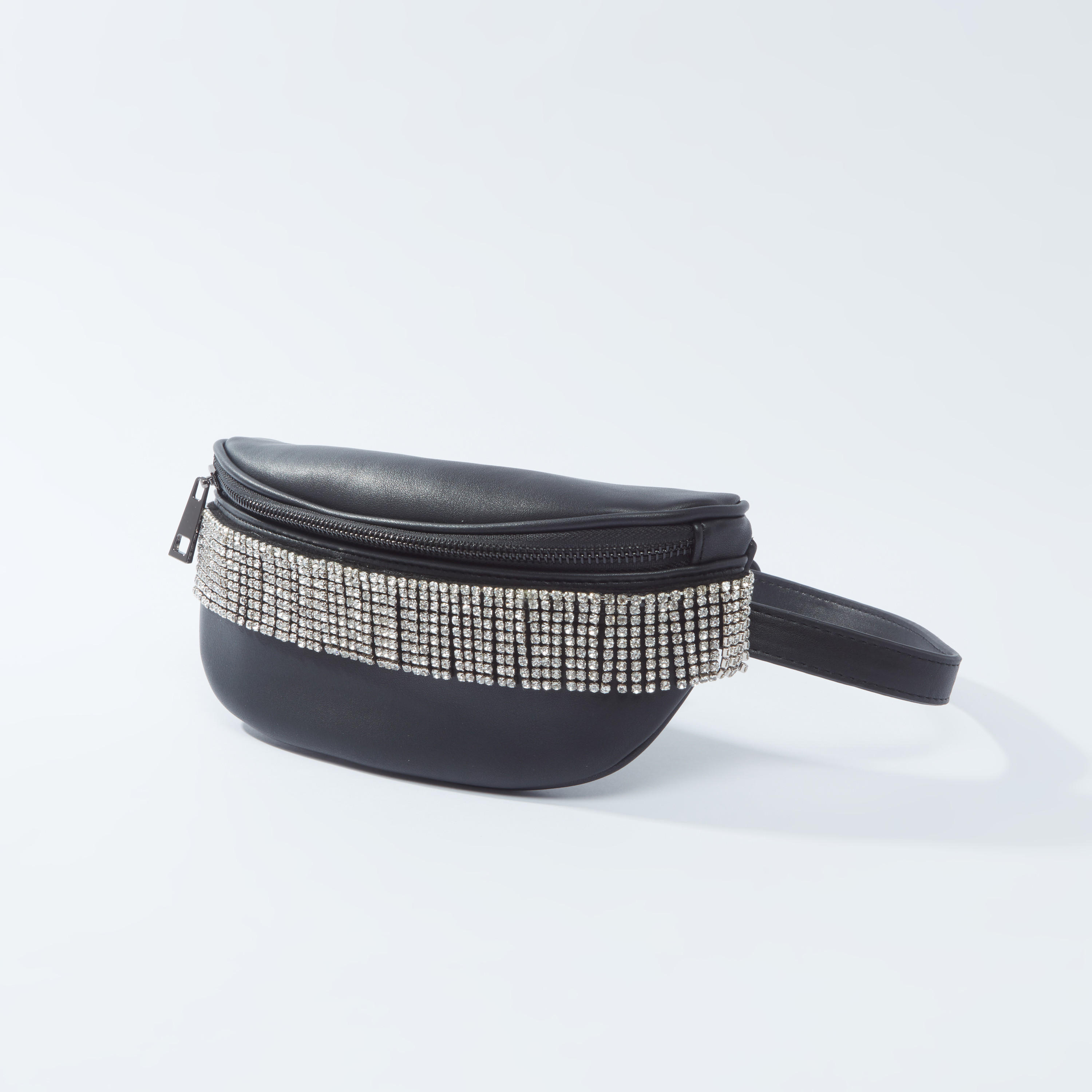 شنطة خصر بارزة الملمس بتفاصيل مرصّعة متدلية وسلسلة قابلة للفصل-women-bagsandwallets-handbags-image-1