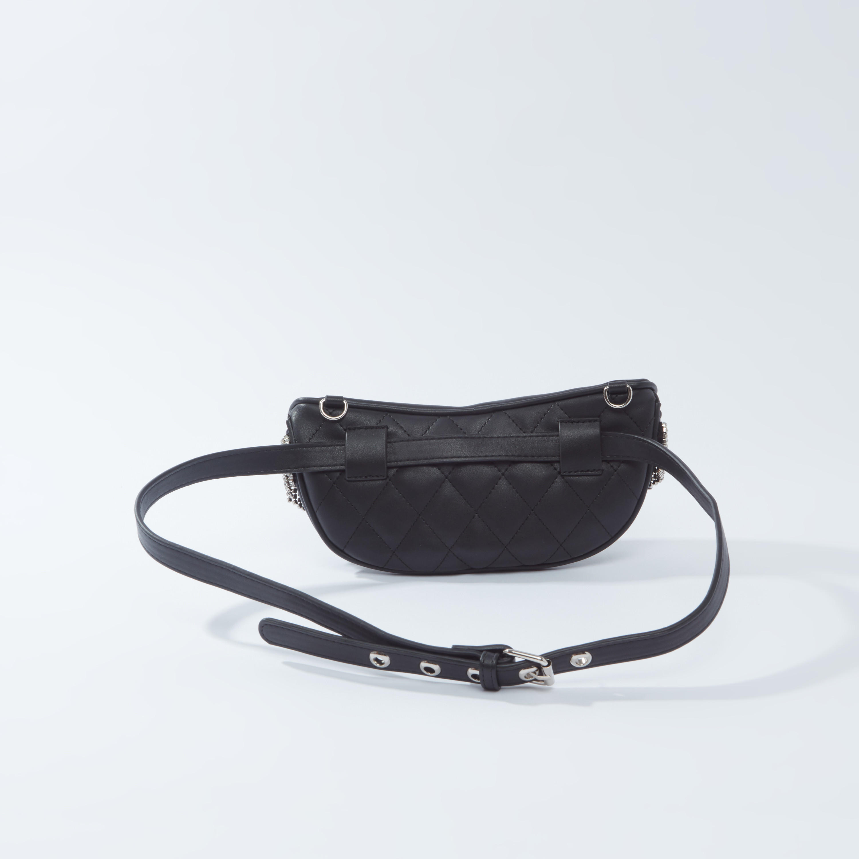 شنطة خصر بارزة الملمس بتفاصيل مرصّعة متدلية وسلسلة قابلة للفصل-women-bagsandwallets-handbags-image-3
