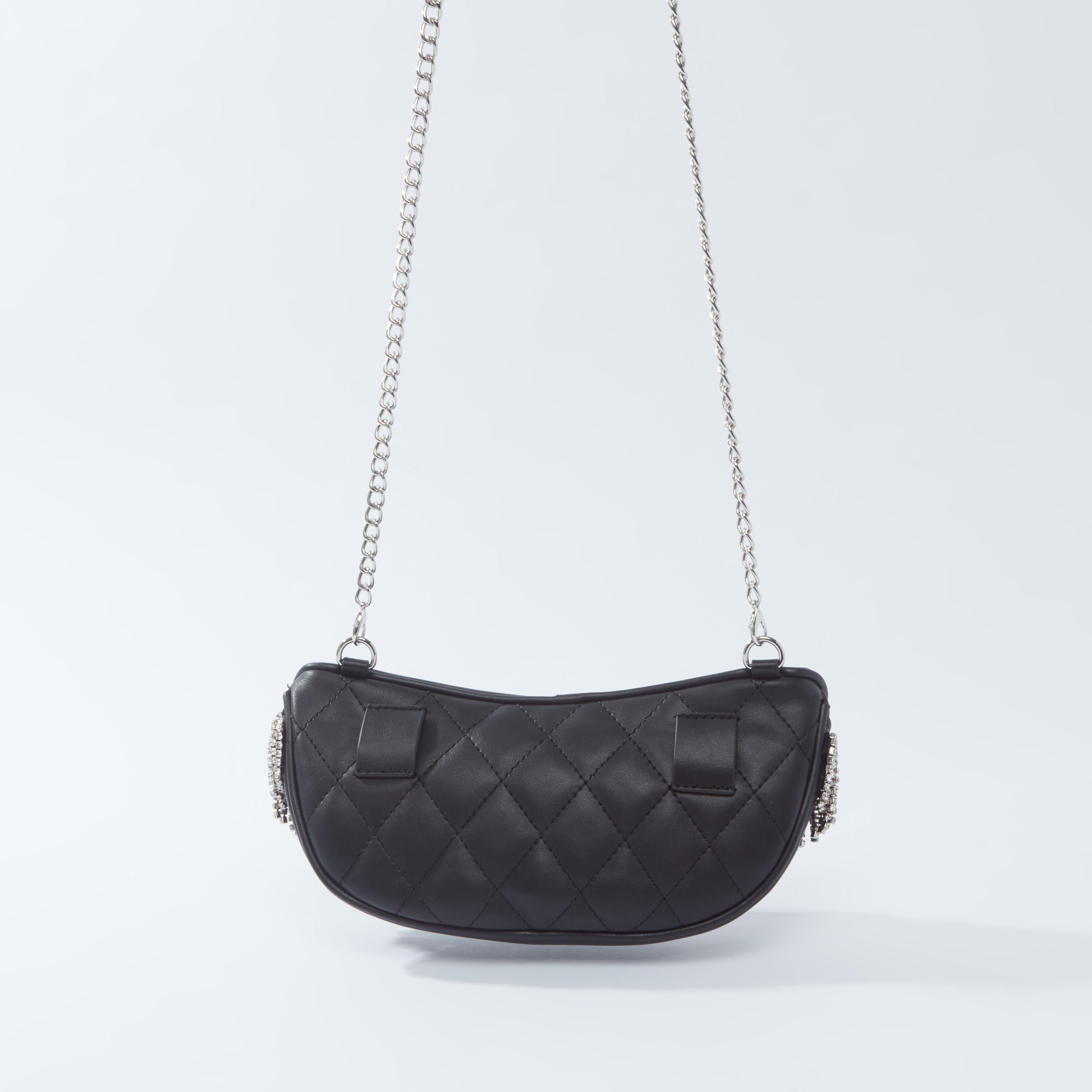 شنطة خصر بارزة الملمس بتفاصيل مرصّعة متدلية وسلسلة قابلة للفصل-women-bagsandwallets-handbags-image-4