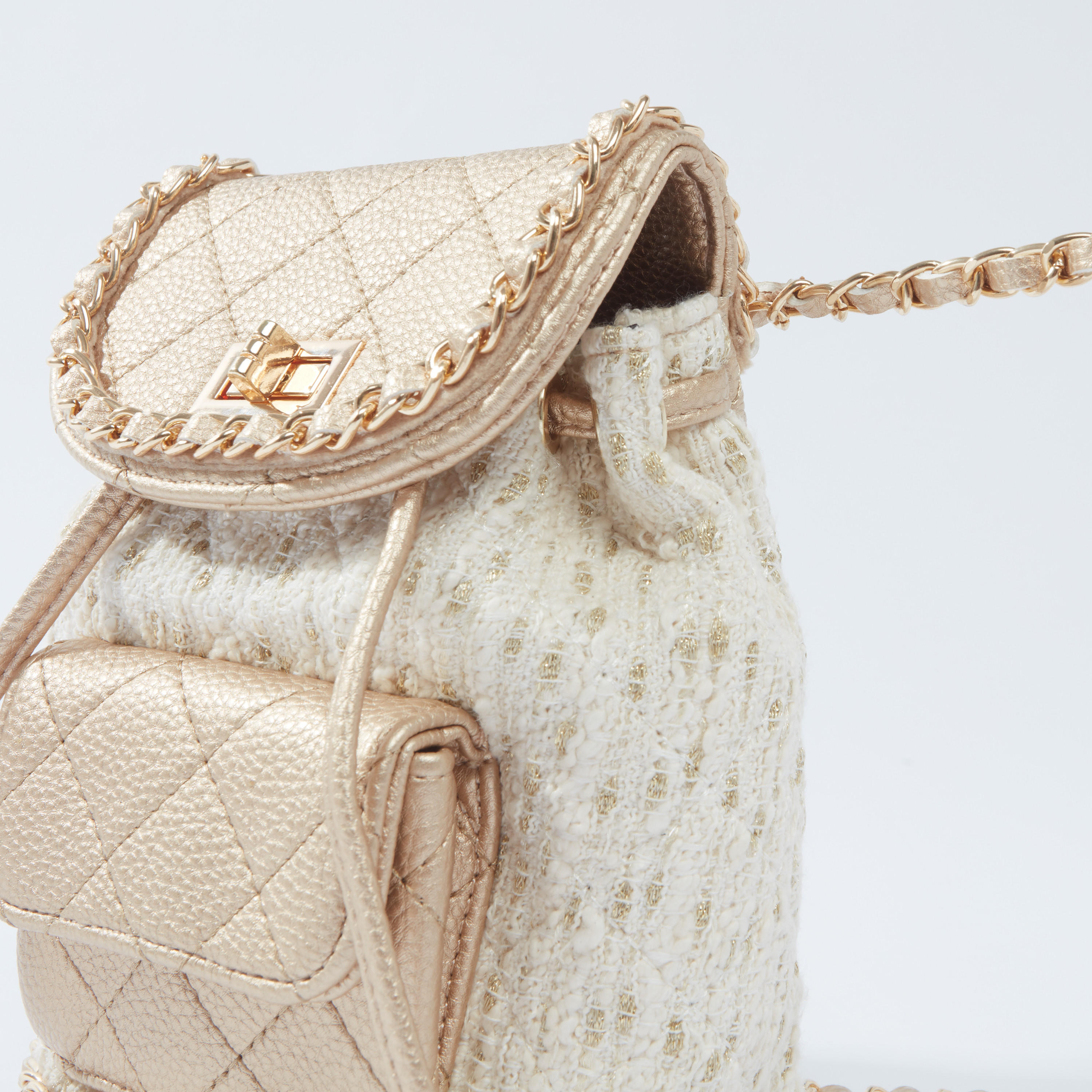 Textured Backpack with Twist Lock and Metallic Chain-women-bagsandwallets-handbags-image-3