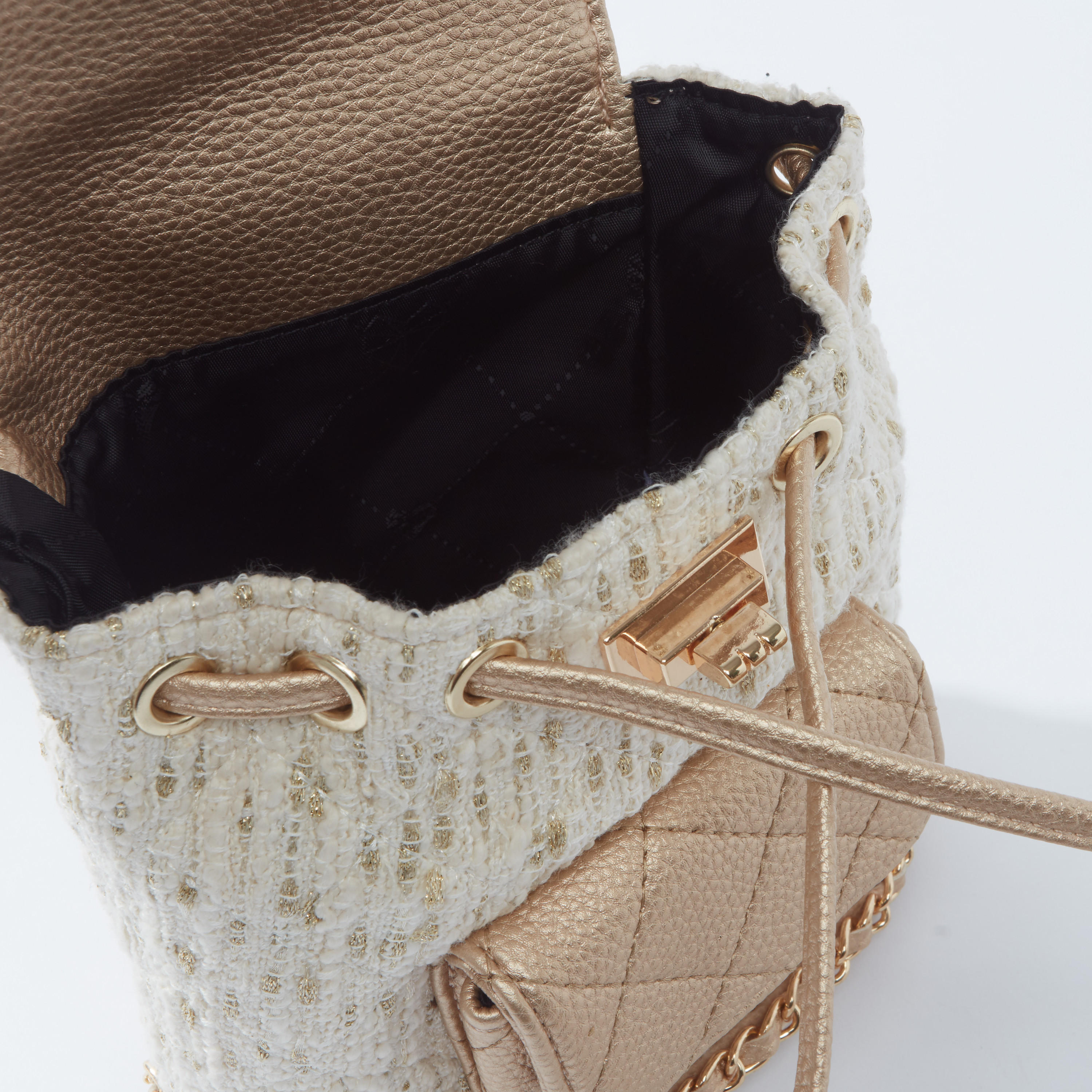 Textured Backpack with Twist Lock and Metallic Chain-women-bagsandwallets-handbags-image-5