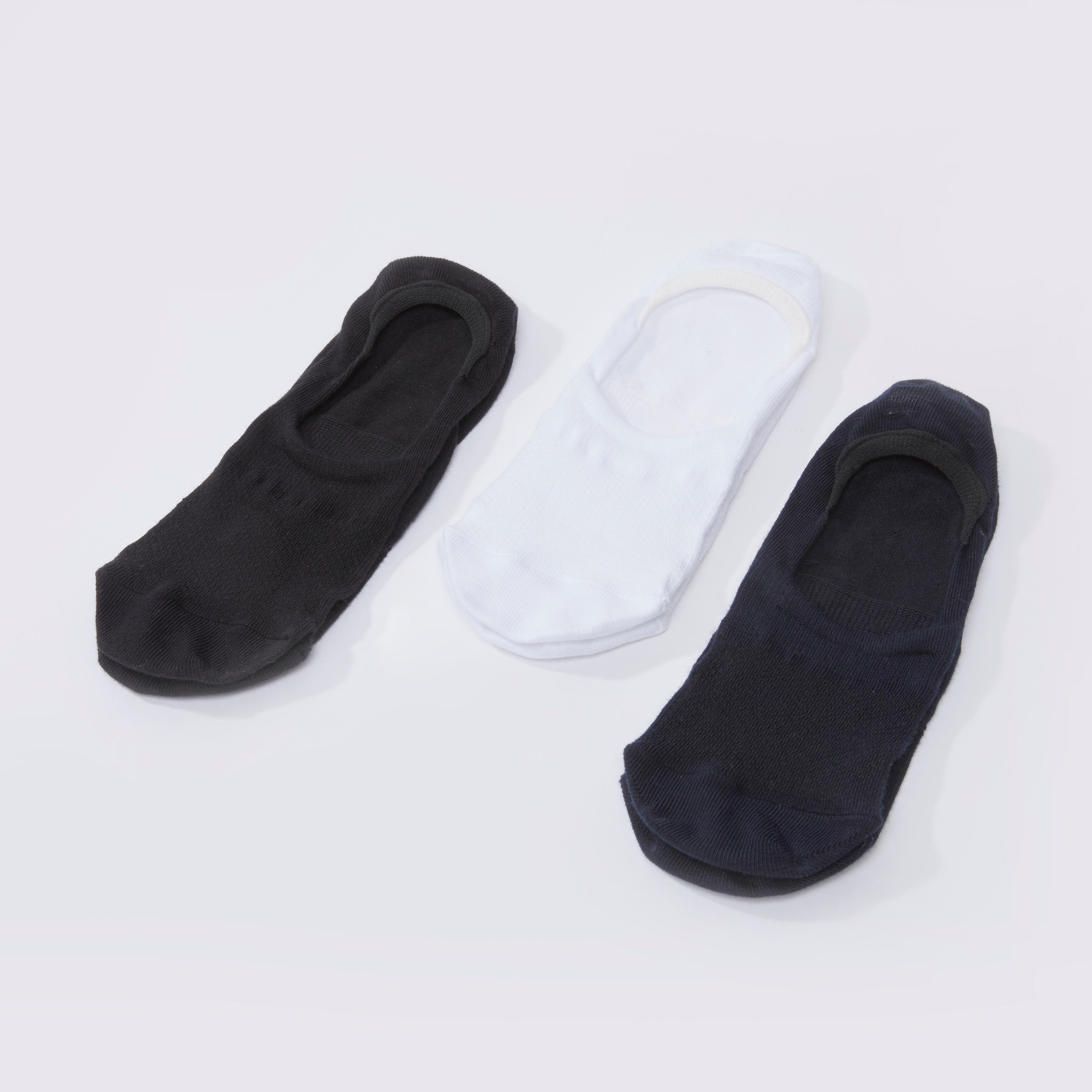 جوارب بارزة الملمس غير مرئية برقبة مضلّعة - طقم من 3 أزواج-men-socks-image-1