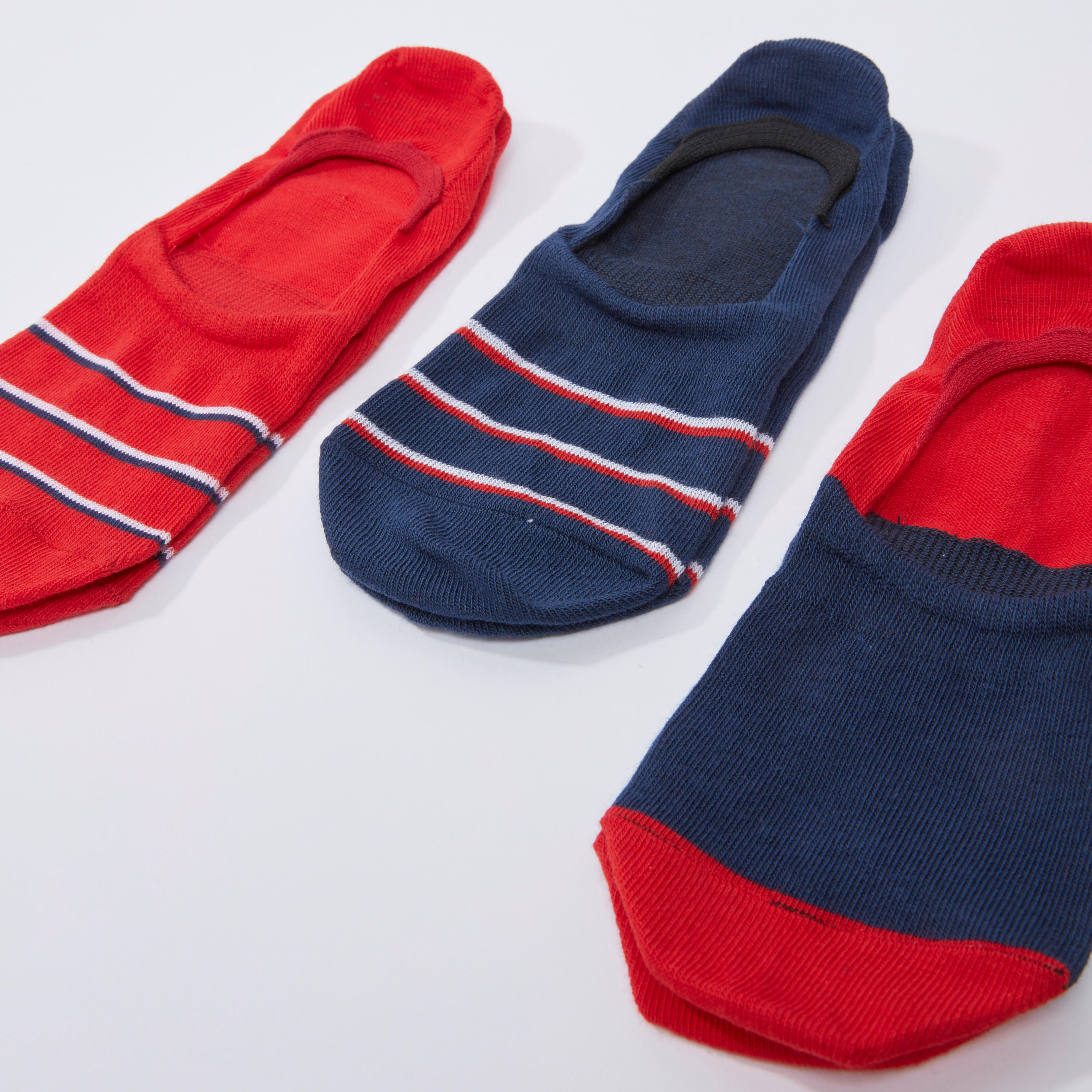جوارب متنوعة غير مرئية برقبة مضلّعة - طقم من 3 أزواج-men-socks-image-2