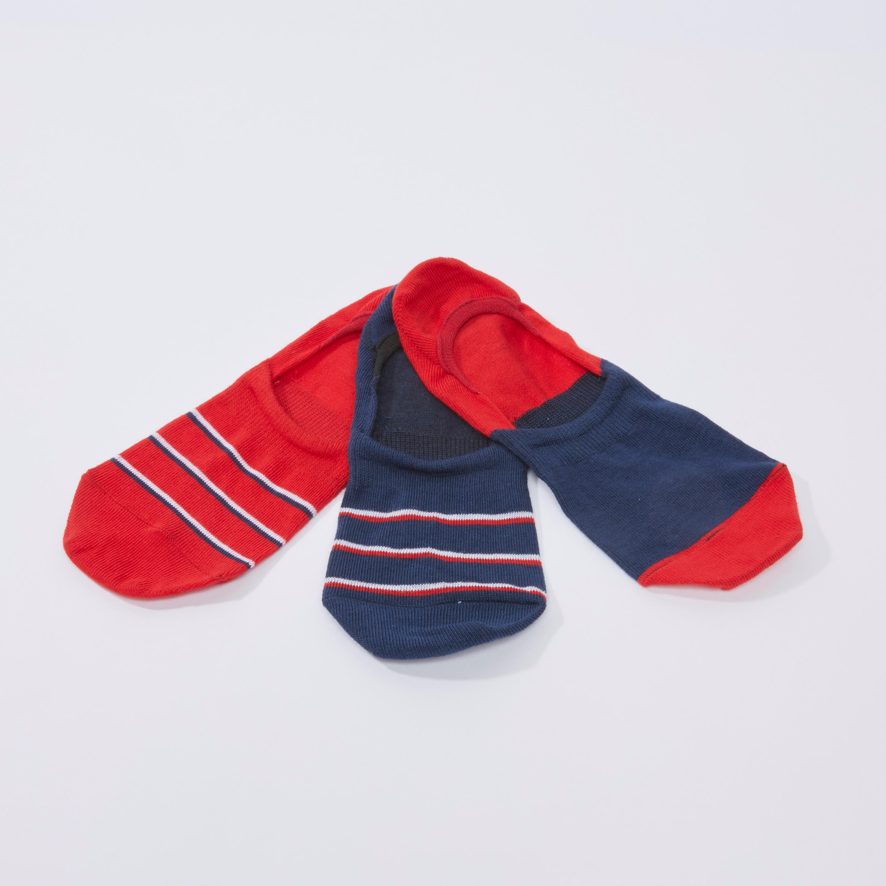 جوارب متنوعة غير مرئية برقبة مضلّعة - طقم من 3 أزواج-men-socks-image-3
