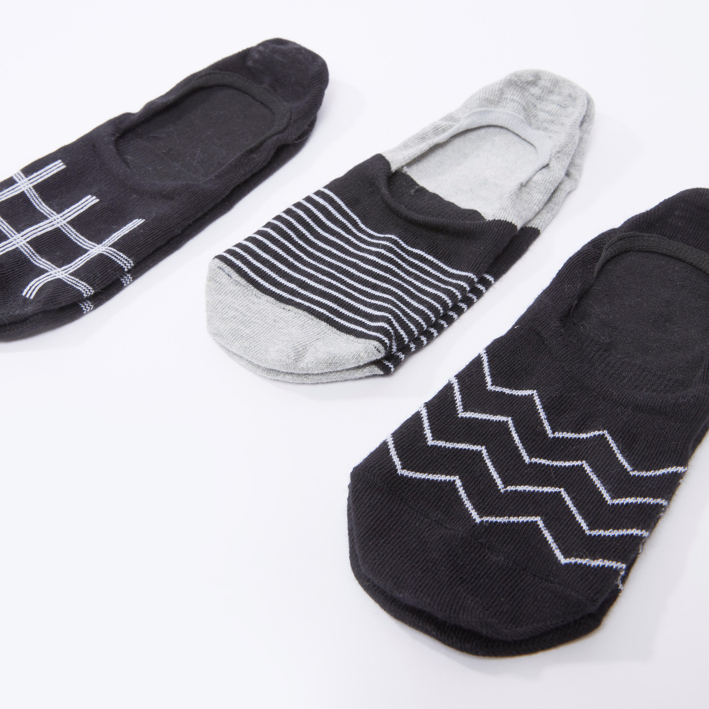 جوارب غير مرئية بطبعات - طقم من 3 أزواج-men-socks-image-2