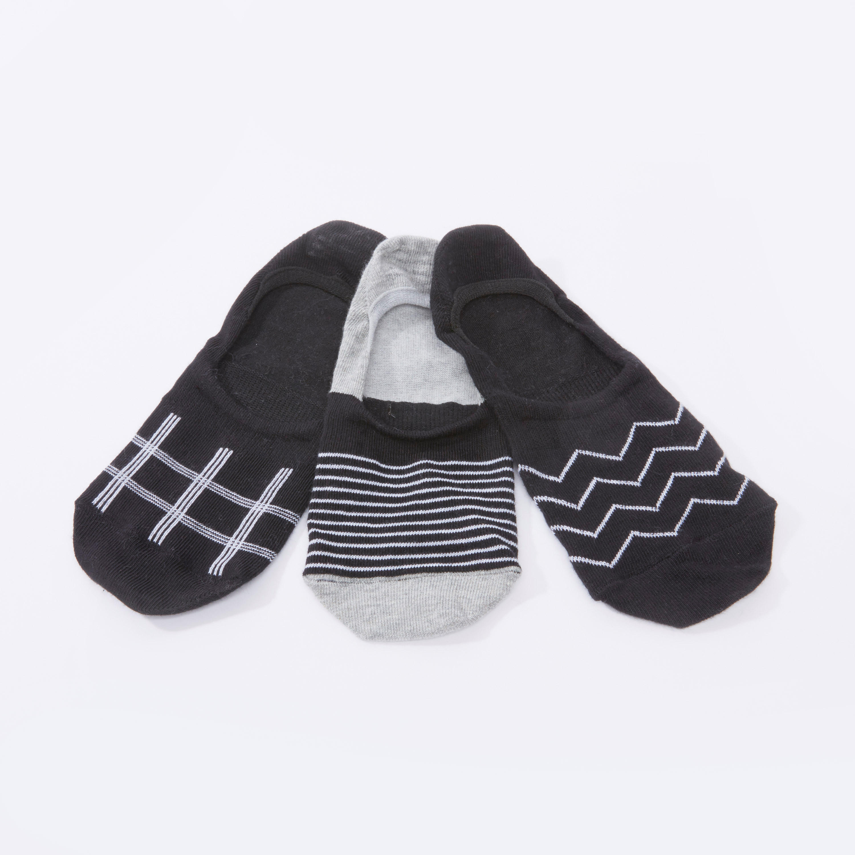 جوارب غير مرئية بطبعات - طقم من 3 أزواج-men-socks-image-3
