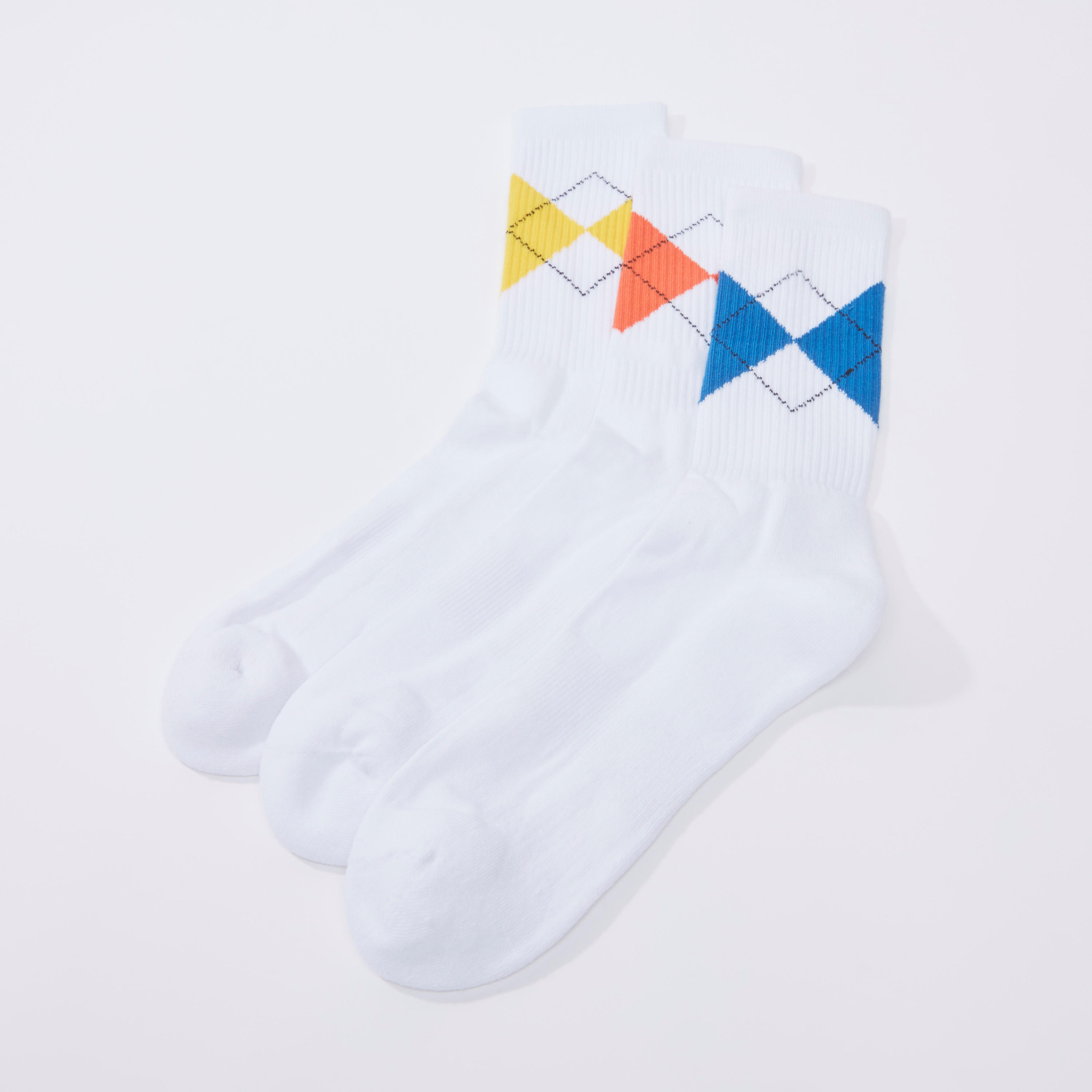 جوارب بارزة الملمس بطول ربلة الساق بحواف مضلّعة - طقم من 3 أزواج-men-socks-image-1