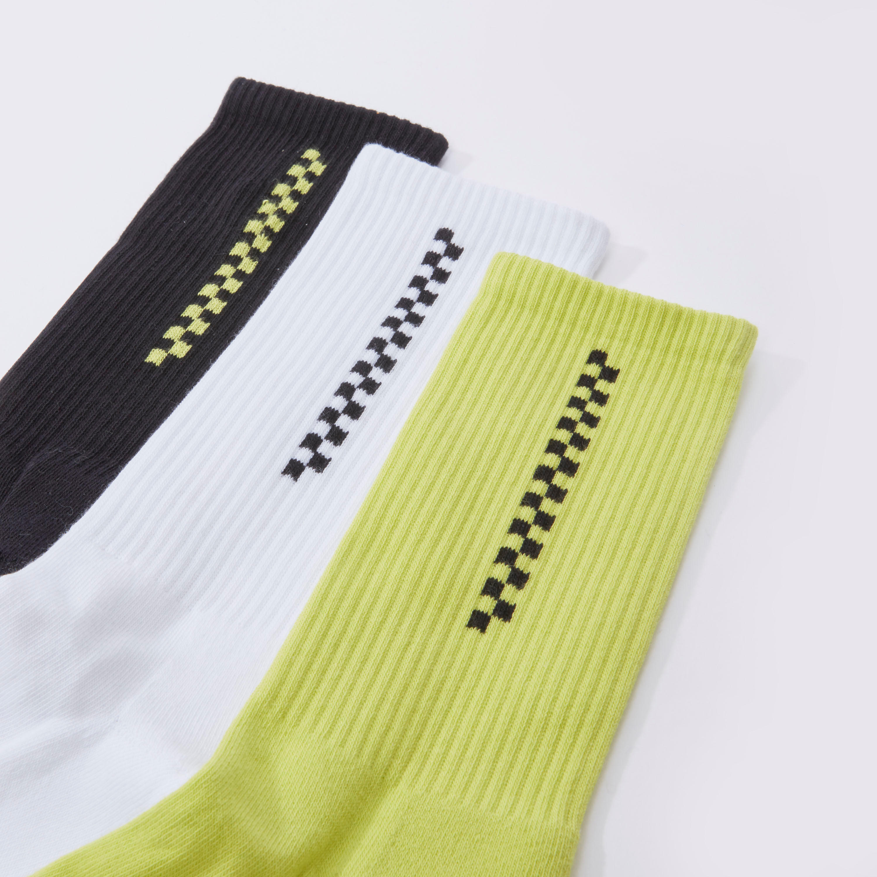 Set of 3 - Textured Crew Length Socks with Ribbed Hem-men-socks-image-2