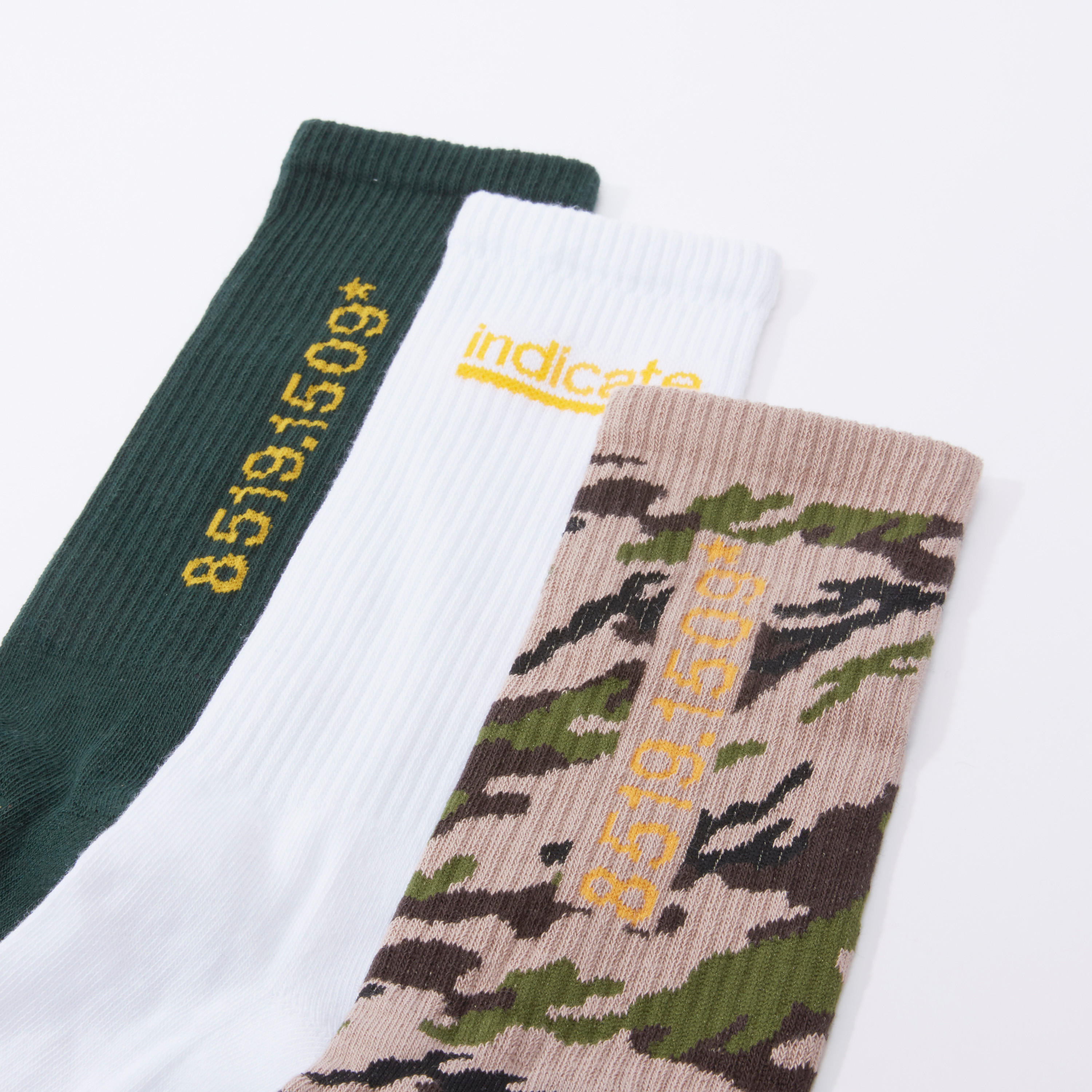 جوارب متنوعة بطول ربلة الساق بحوّاف مضلّعة - طقم من 3 أزواج-men-socks-image-2