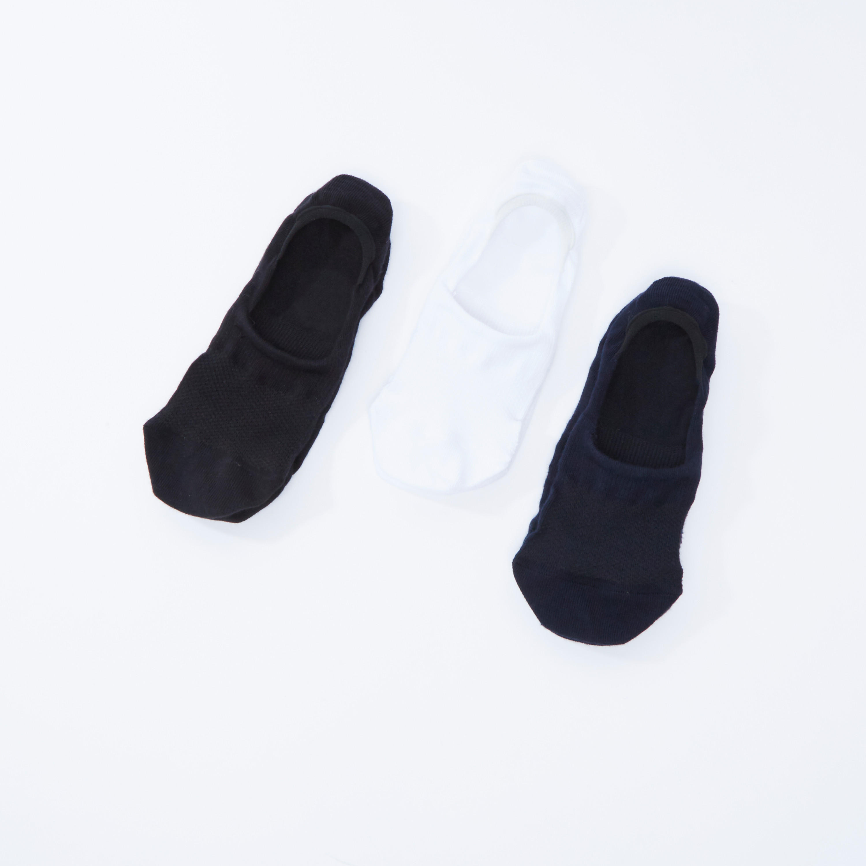 جوارب غير مرئية سادة بحوّاف مطّاطية - طقم من 3 أزواج-men-socks-image-1