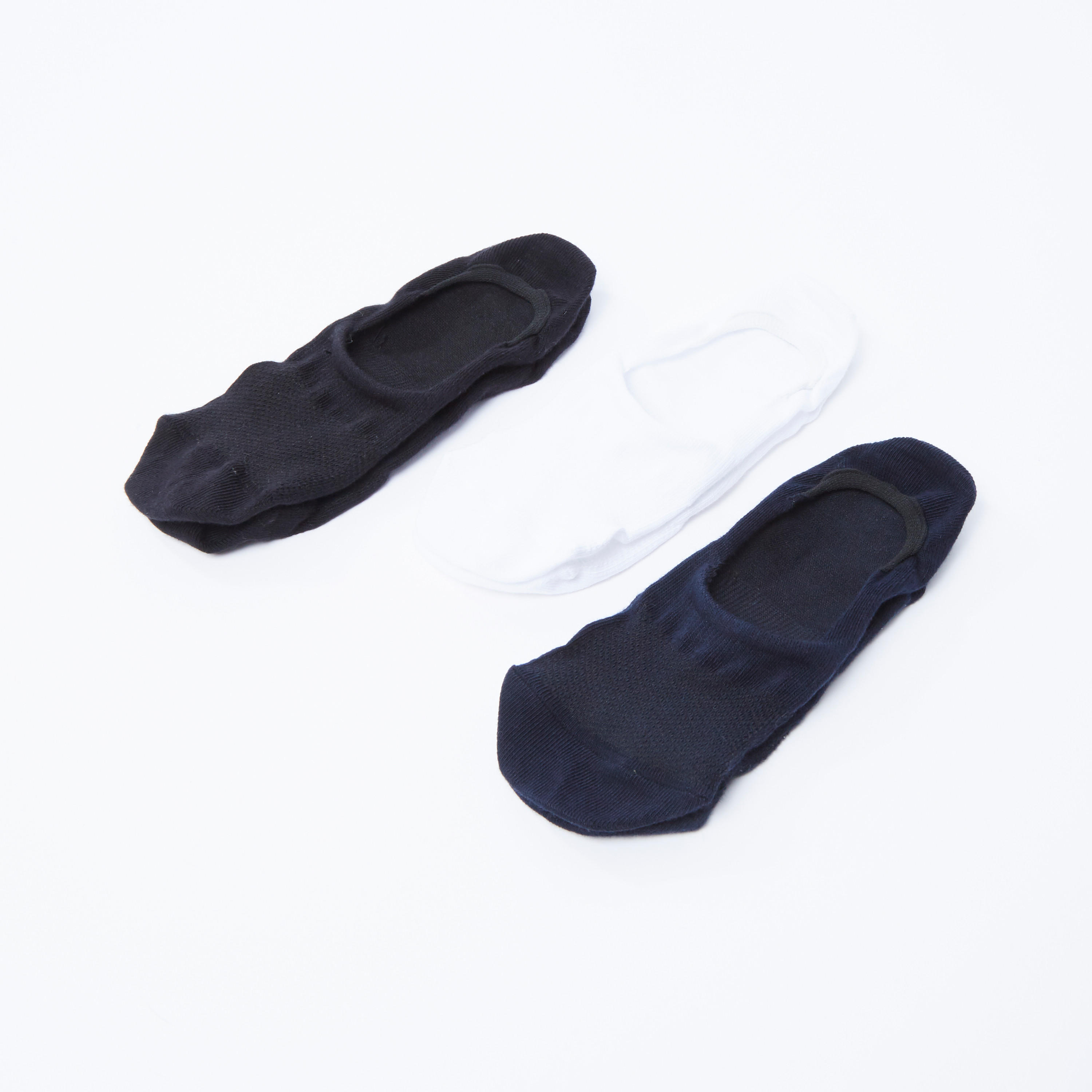 جوارب غير مرئية سادة بحوّاف مطّاطية - طقم من 3 أزواج-men-socks-image-2