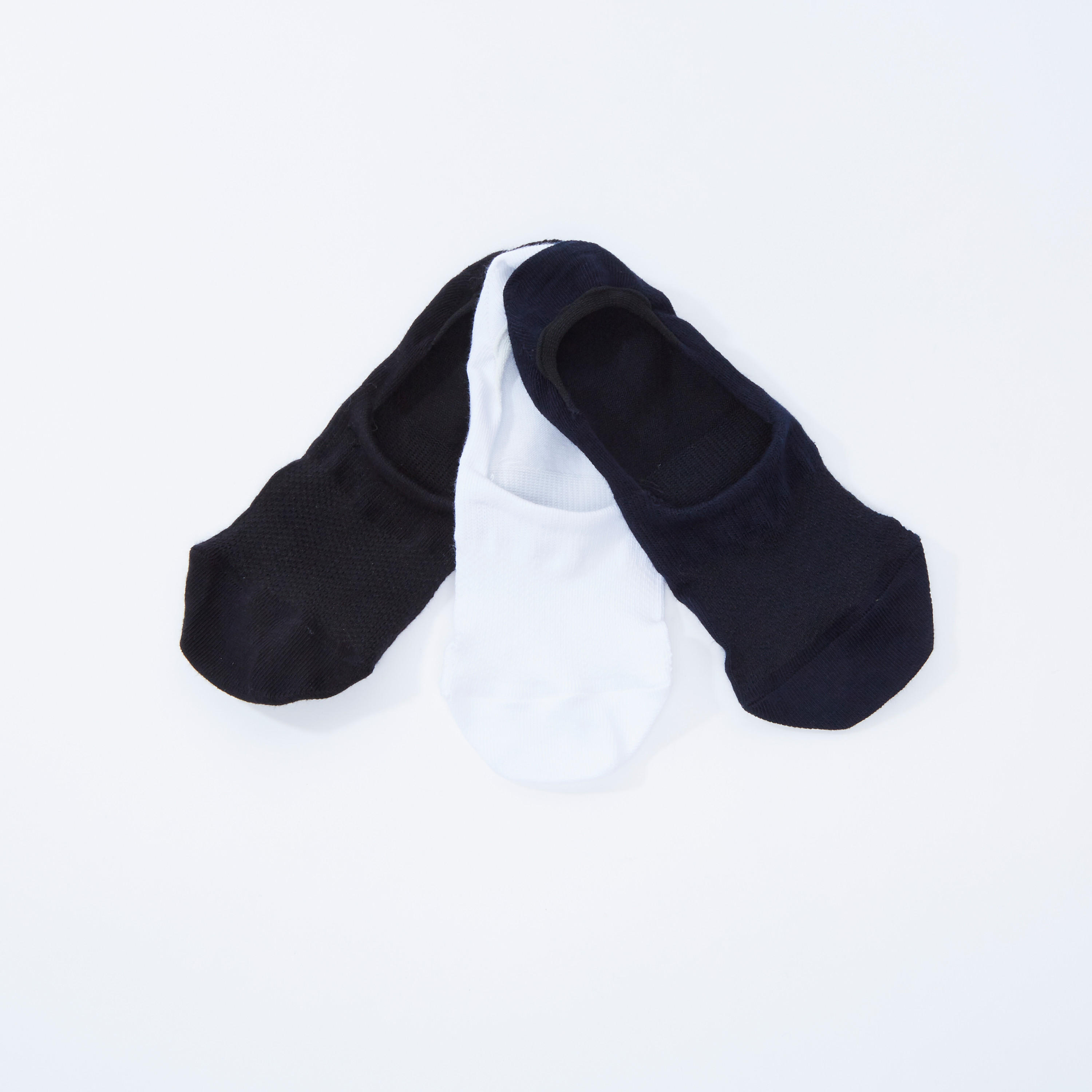 جوارب غير مرئية سادة بحوّاف مطّاطية - طقم من 3 أزواج-men-socks-image-3