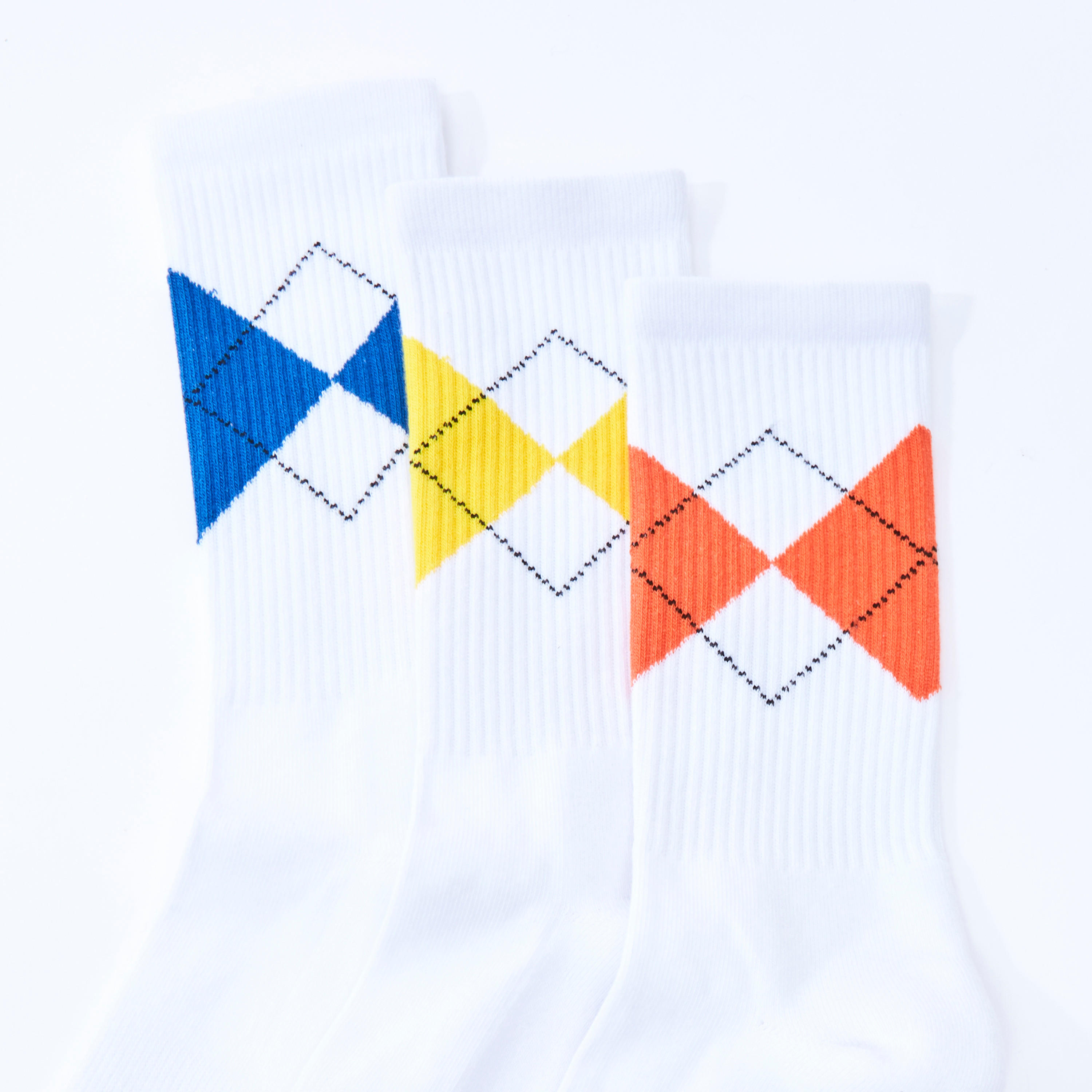 جوارب بطول ربلة الساق بحواف مضلّعة وطبعات - طقم من 3 أزواج-men-socks-image-2