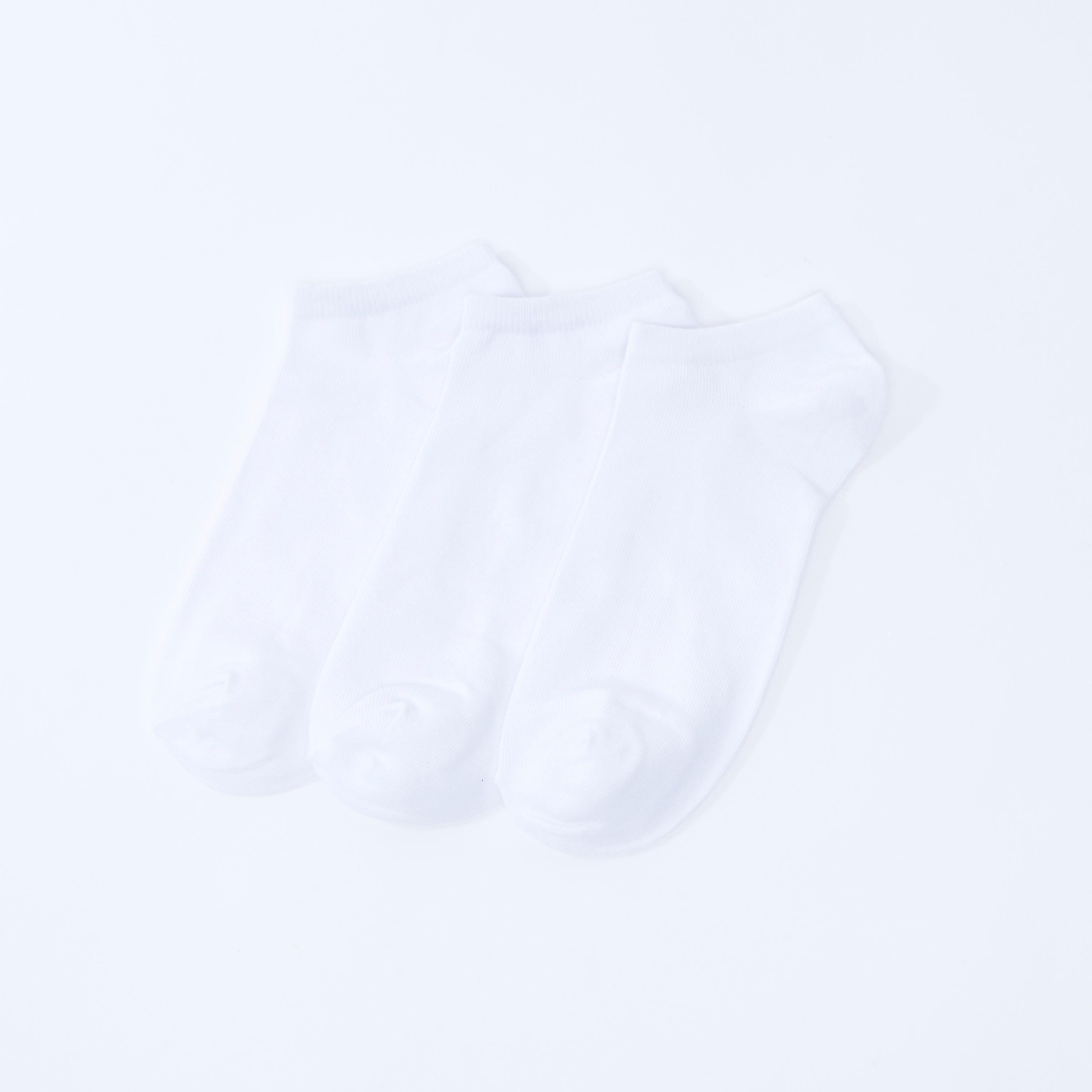 جوارب سادة بطول الكاحل بحوّاف مضلّعة - طقم من 3 أزواج-men-socks-image-1