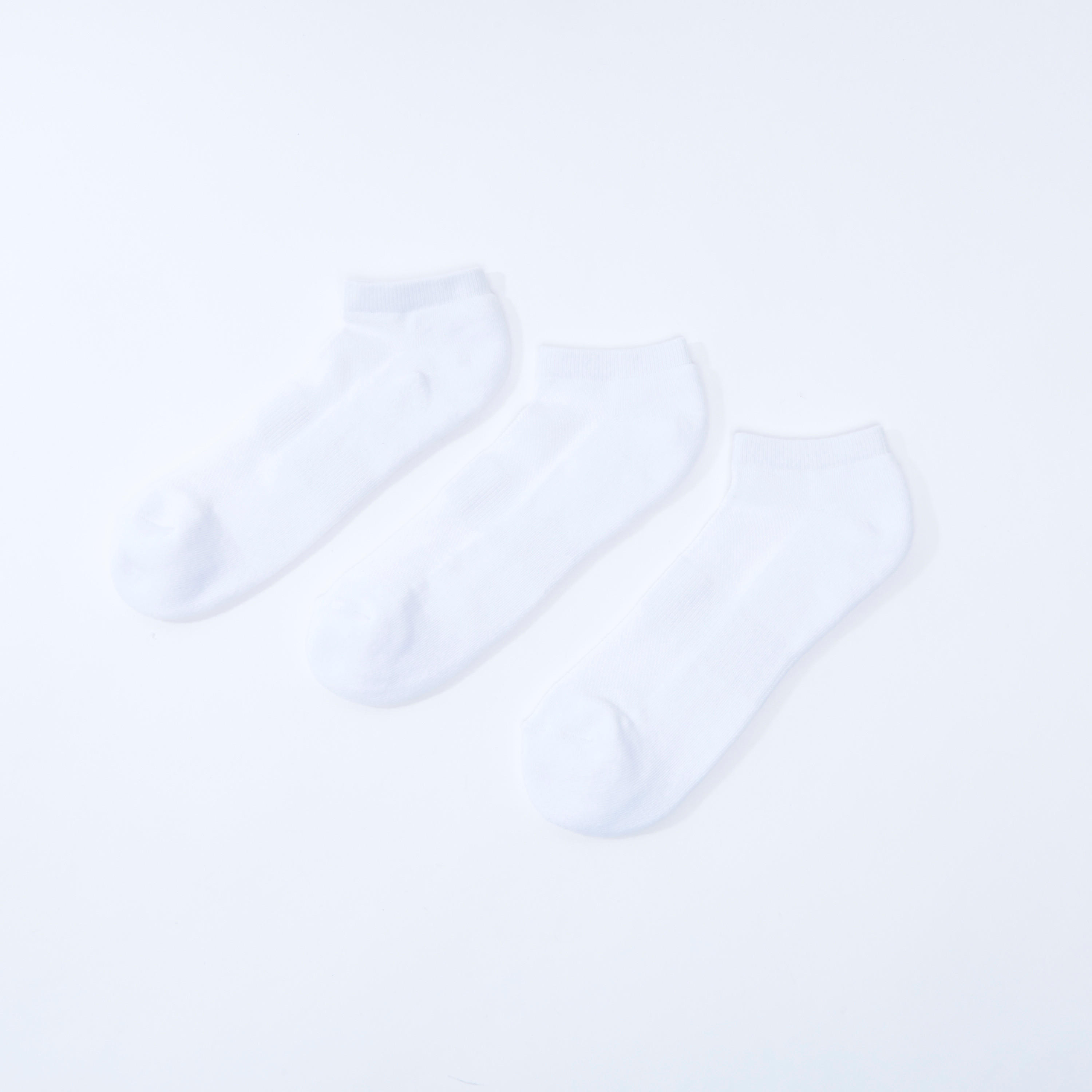 جوارب سادة بطول الكاحل بحوّاف أساور - طقم من 3 أزواج-men-socks-image-2