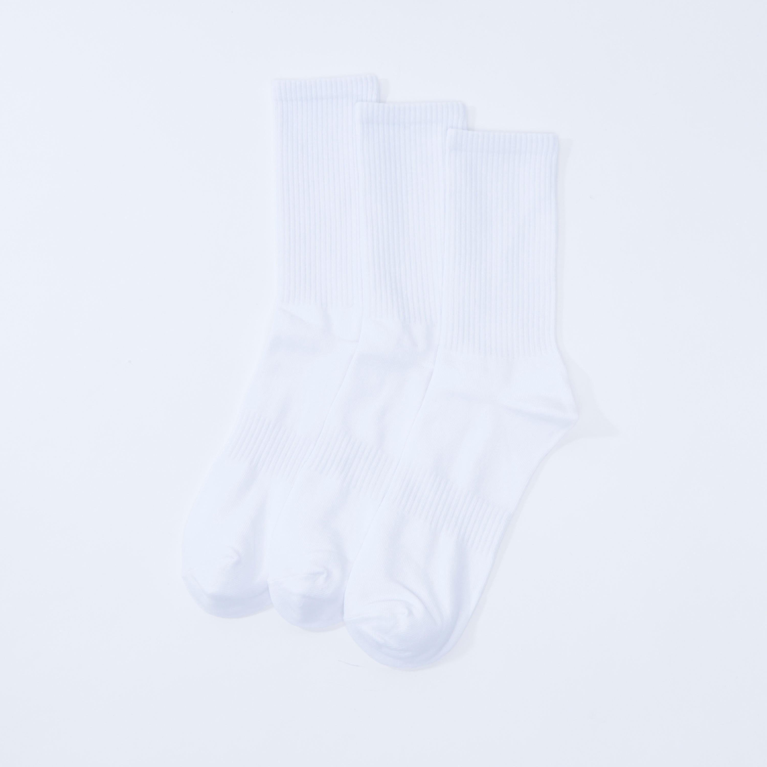 جوارب سادة بطول ربلة الساق بحواف مضلّعة - طقم من 3 أزواج-men-socks-image-1