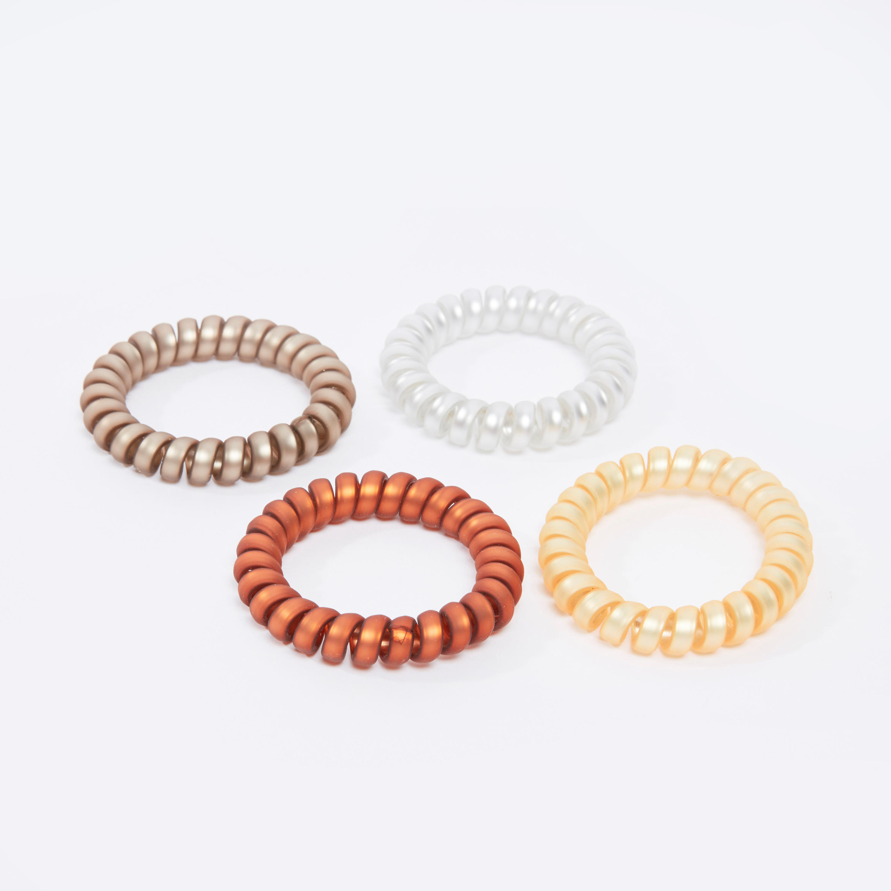 ربطة شعر حلزونية سادة - طقم من 4 قطع-women-hairaccessories-image-3