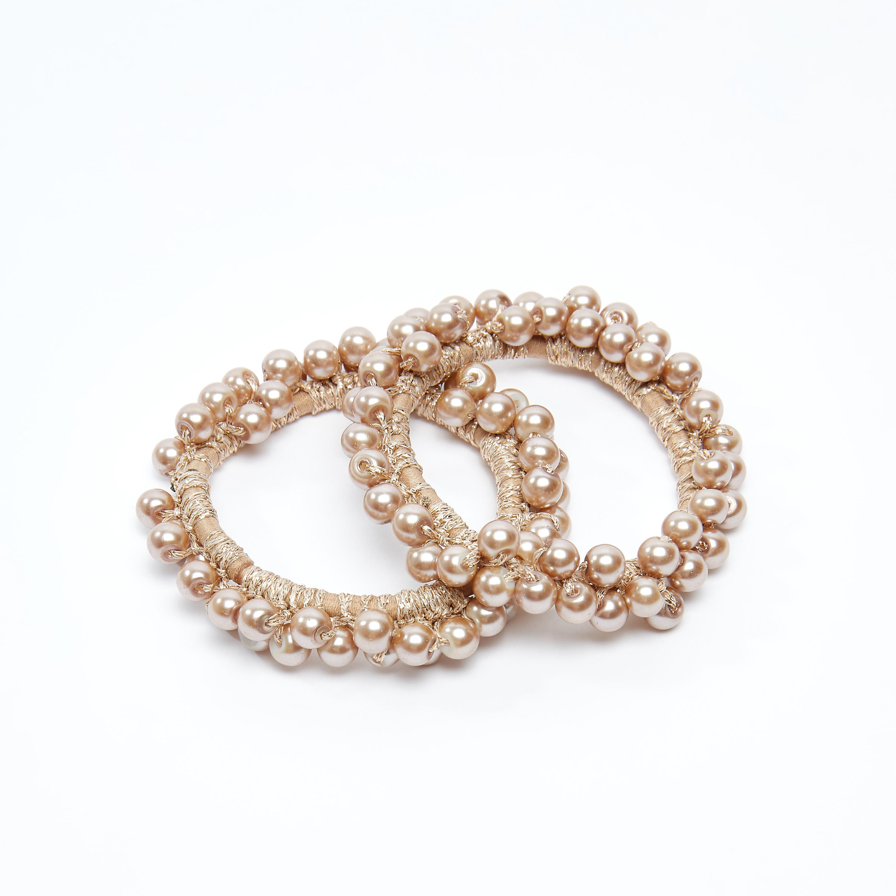 ربطة شعر بارزة الملمس بتفاصيل خرز - طقم من قطعتين-women-hairaccessories-image-1