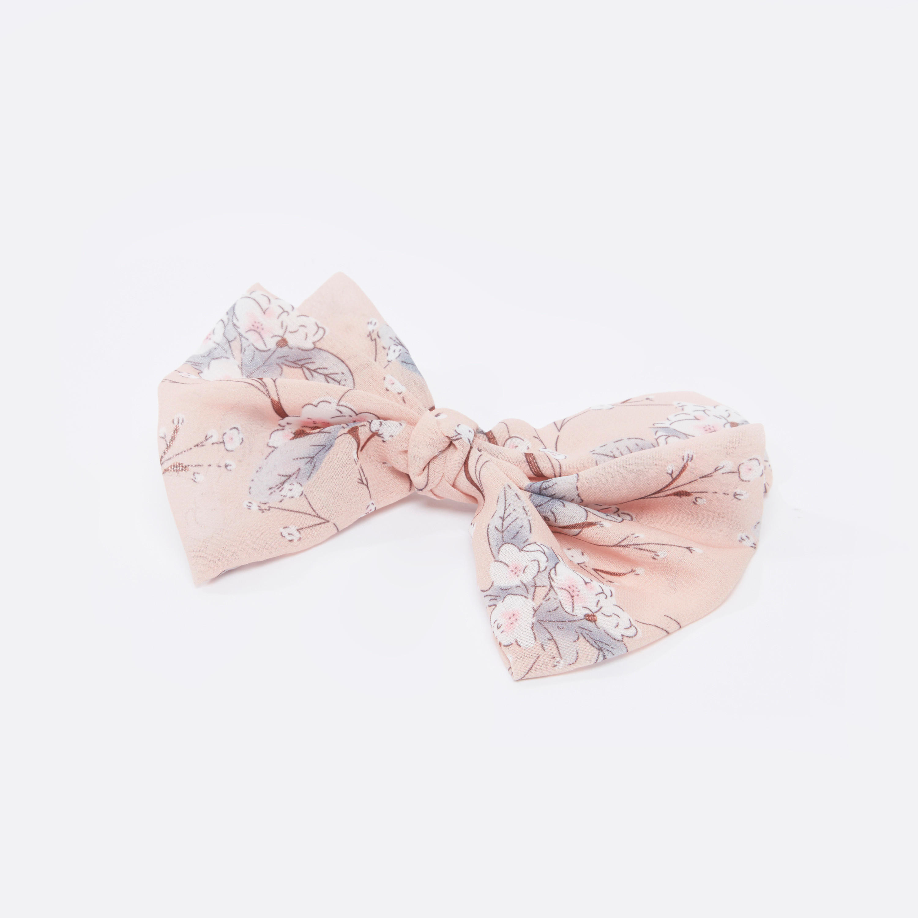 Floral Printed Bow Applique Hair Clip-women-hairaccessories-image-1