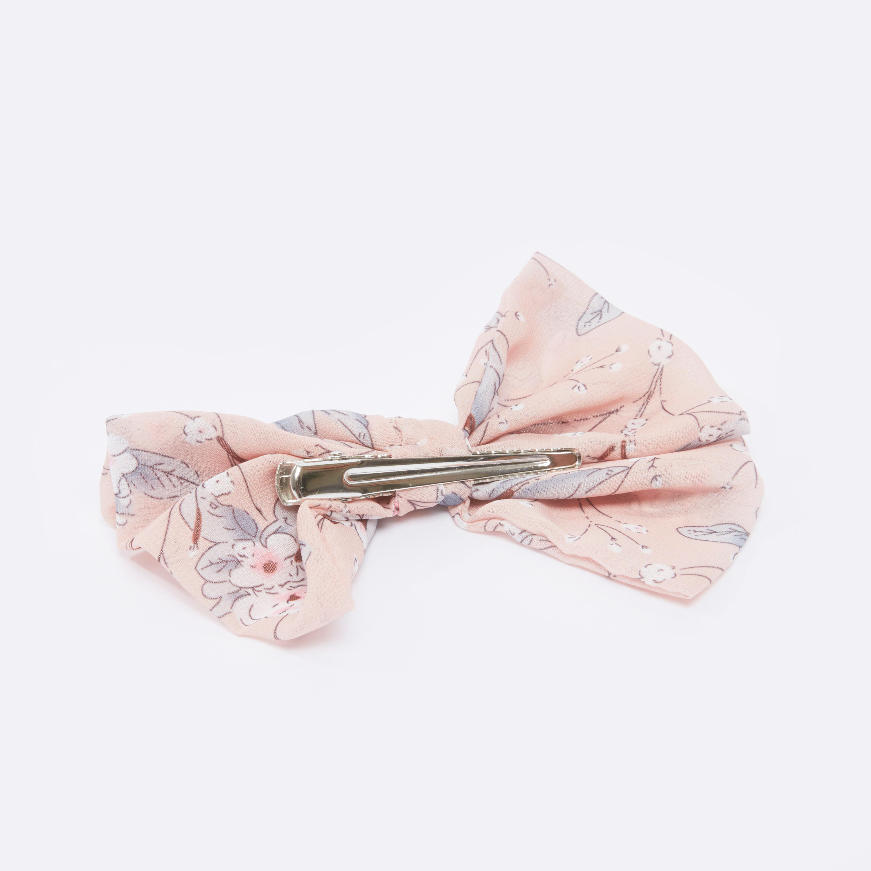 Floral Printed Bow Applique Hair Clip-women-hairaccessories-image-3