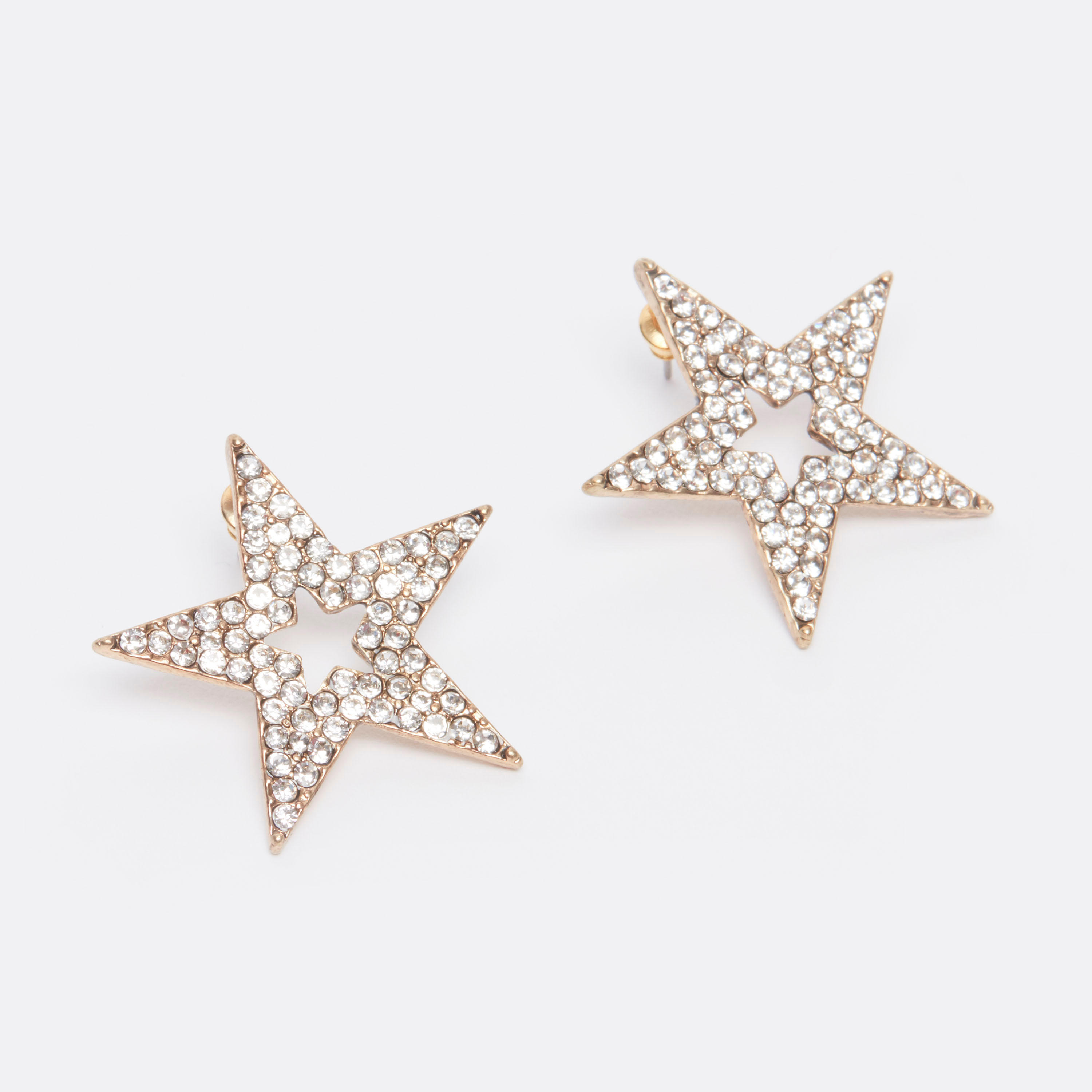 Studded Star Shaped Earrings with Pushback Closure-women-watchesandjewellery-jewellery-earrings-image-1