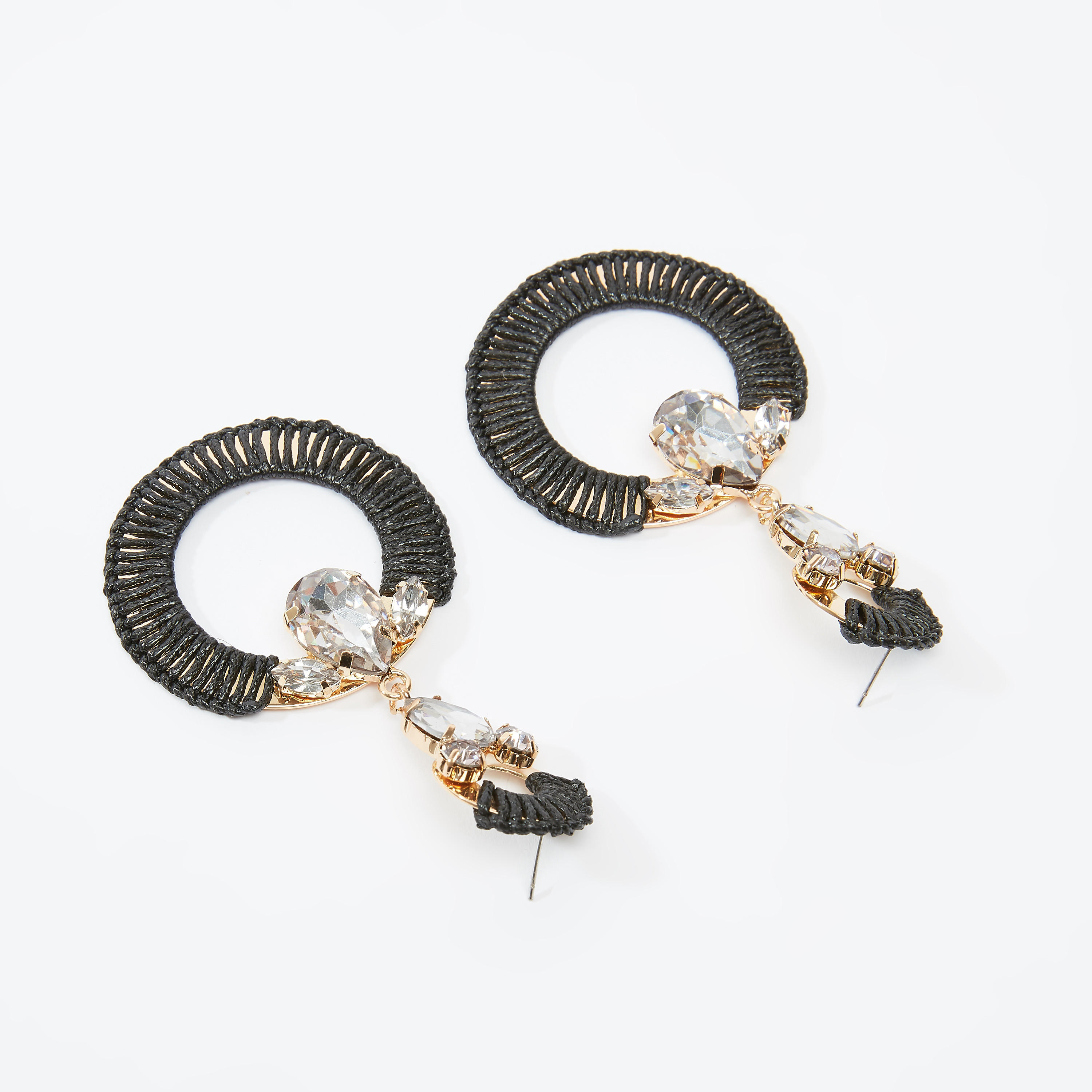 Embellished Dangling Earrings with Pushback Closure-women-watchesandjewellery-jewellery-earrings-image-4