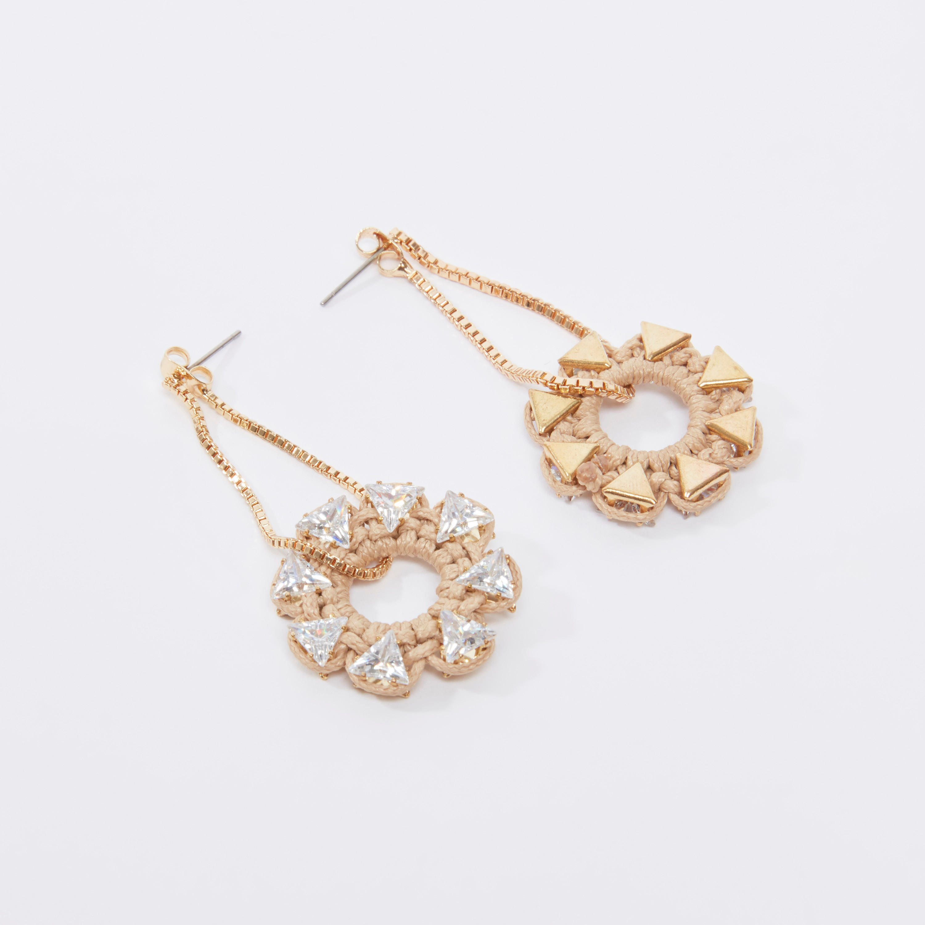 Studded Dangling Earrings with Pushback Closure-women-watchesandjewellery-jewellery-earrings-image-3