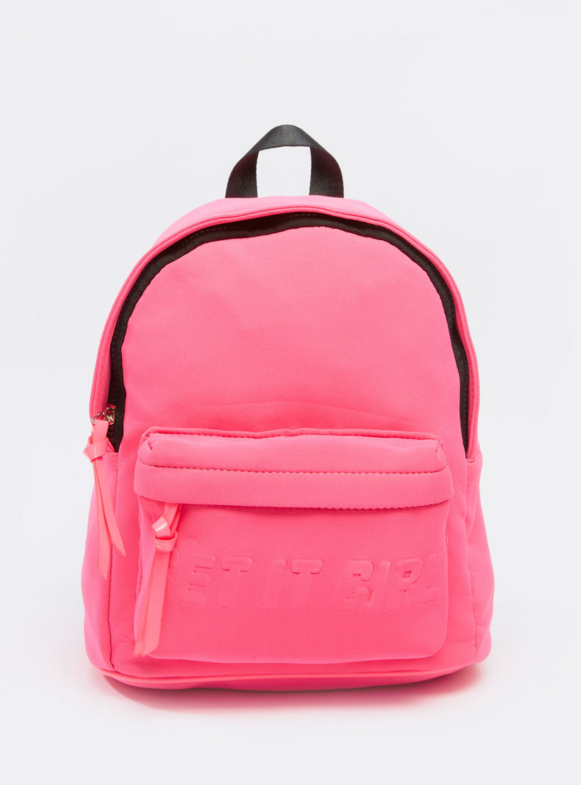 Plain Backpack with Adjustable Straps and Zip Closure-women-bagsandwallets-handbags-image-1