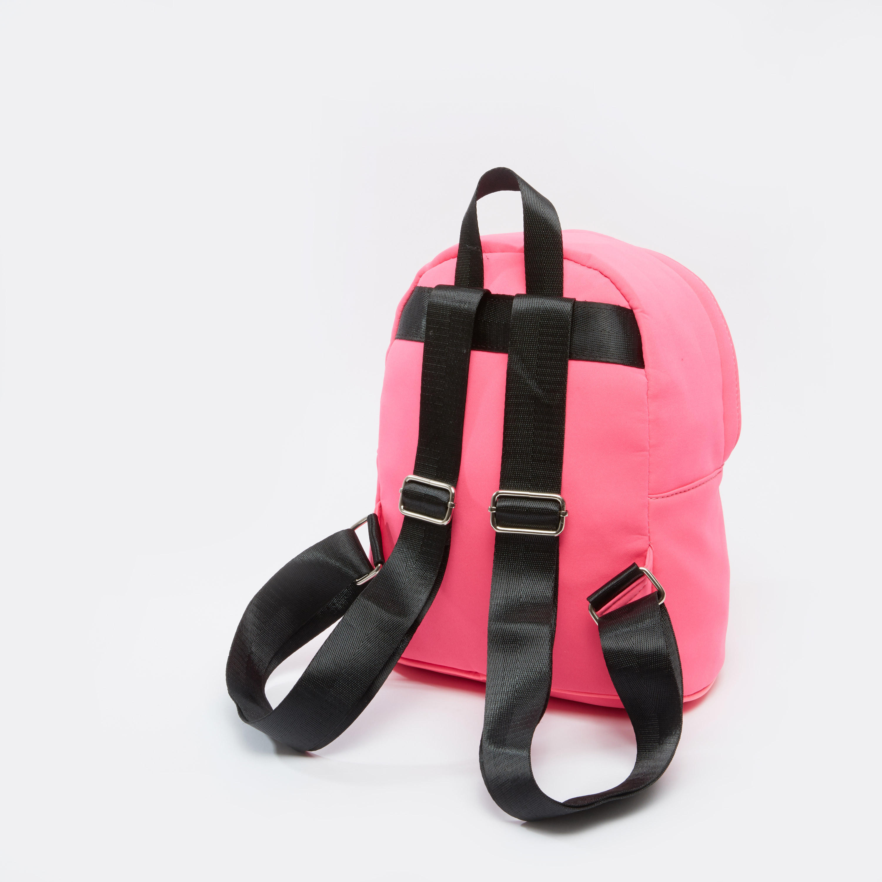 Plain Backpack with Adjustable Straps and Zip Closure-women-bagsandwallets-handbags-image-3