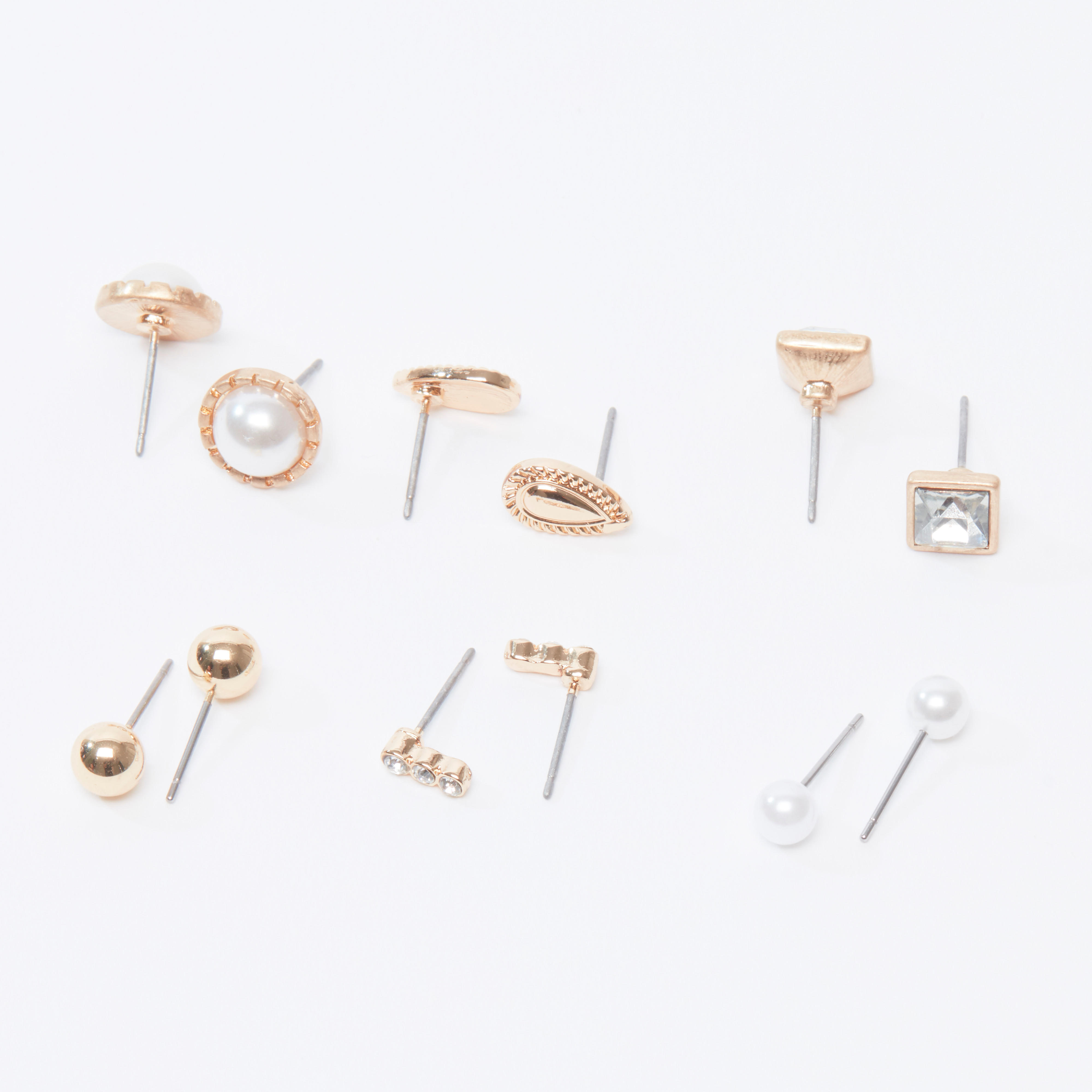 حلق مزيّن بمكبس إغلاق - طقم من 6 أزواج-women-watchesandjewellery-jewellery-earrings-image-3
