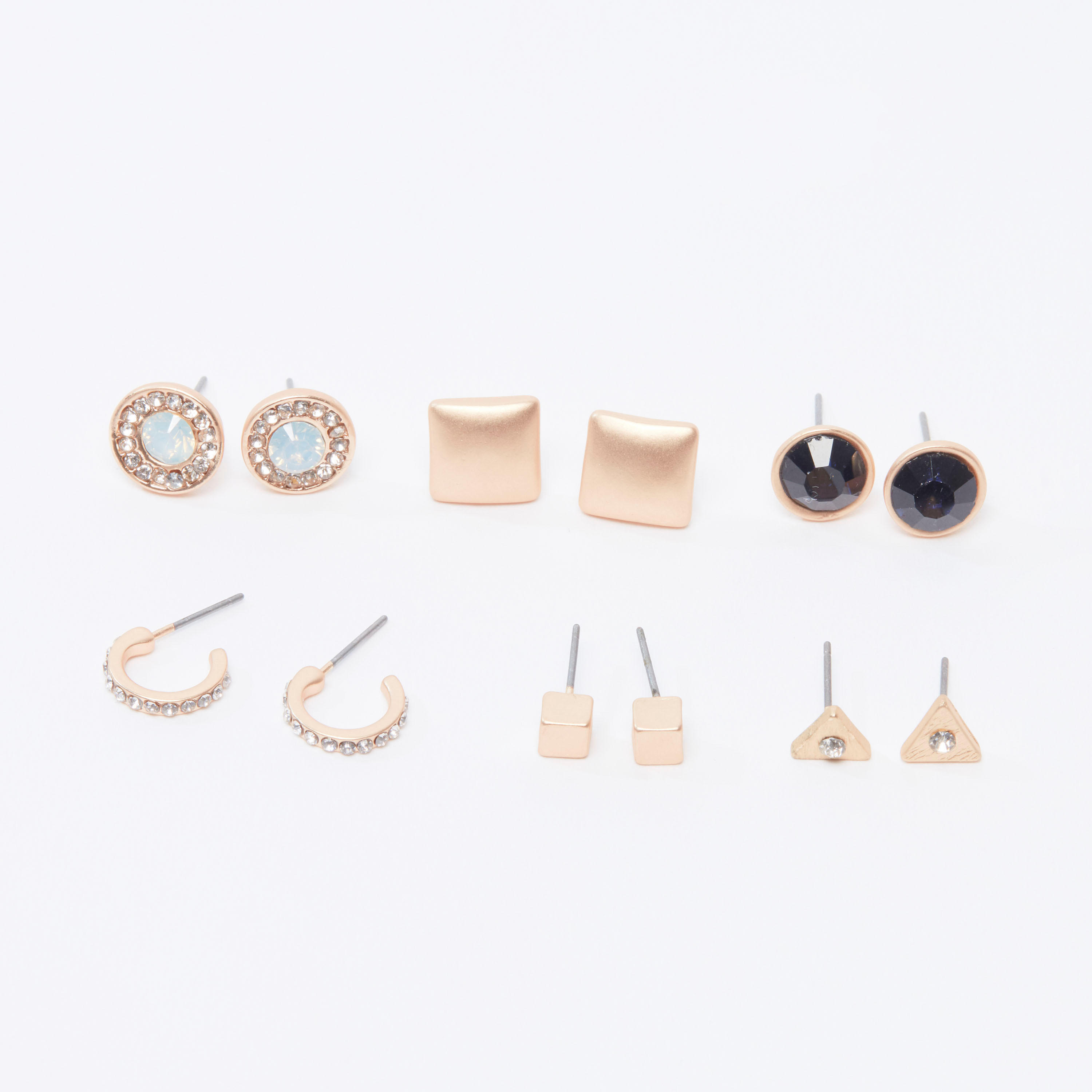 حلقان متنوعة بمكبس إغلاق - طقم من 6 أزواج-women-watchesandjewellery-jewellery-earrings-image-3