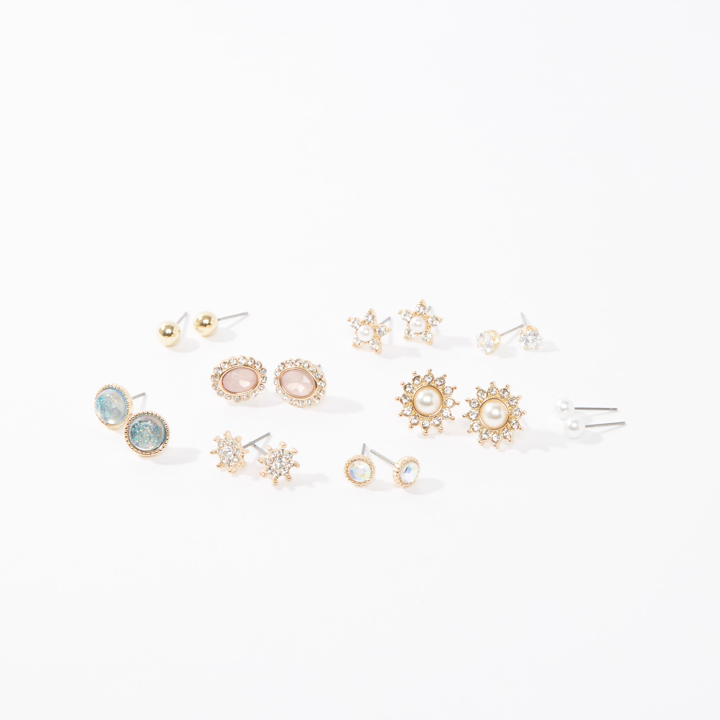 أقراط مزيّنة بمكبس إغلاق - طقم من 9 أزواج-women-watchesandjewellery-jewellery-earrings-image-1