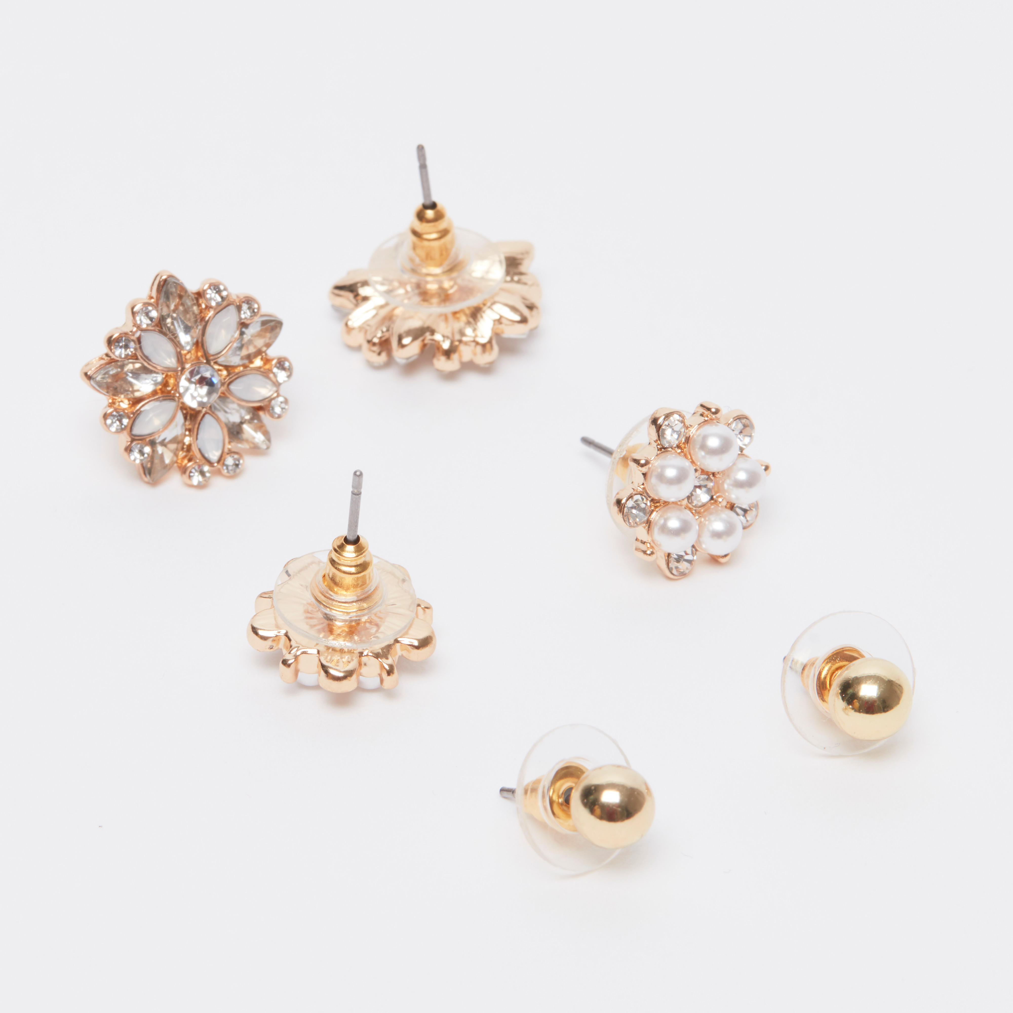 أقراط مزيّنة بمكبس إغلاق - طقم من 3 أزواج-women-watchesandjewellery-jewellery-earrings-image-3