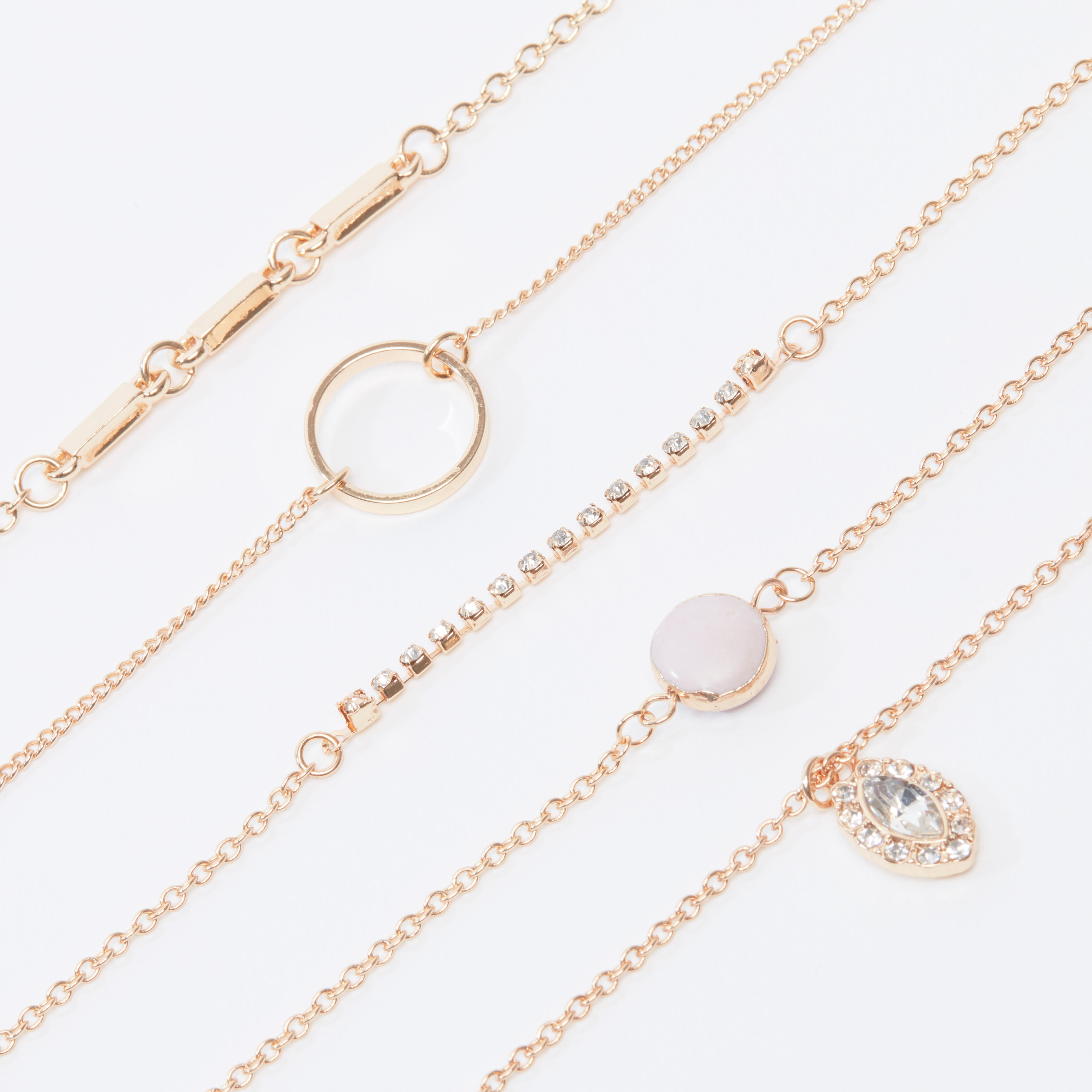 أساور مزينة بمشبك إغلاق - طقم من 5 قطع-women-watchesandjewellery-jewellery-banglesandbracelets-image-3