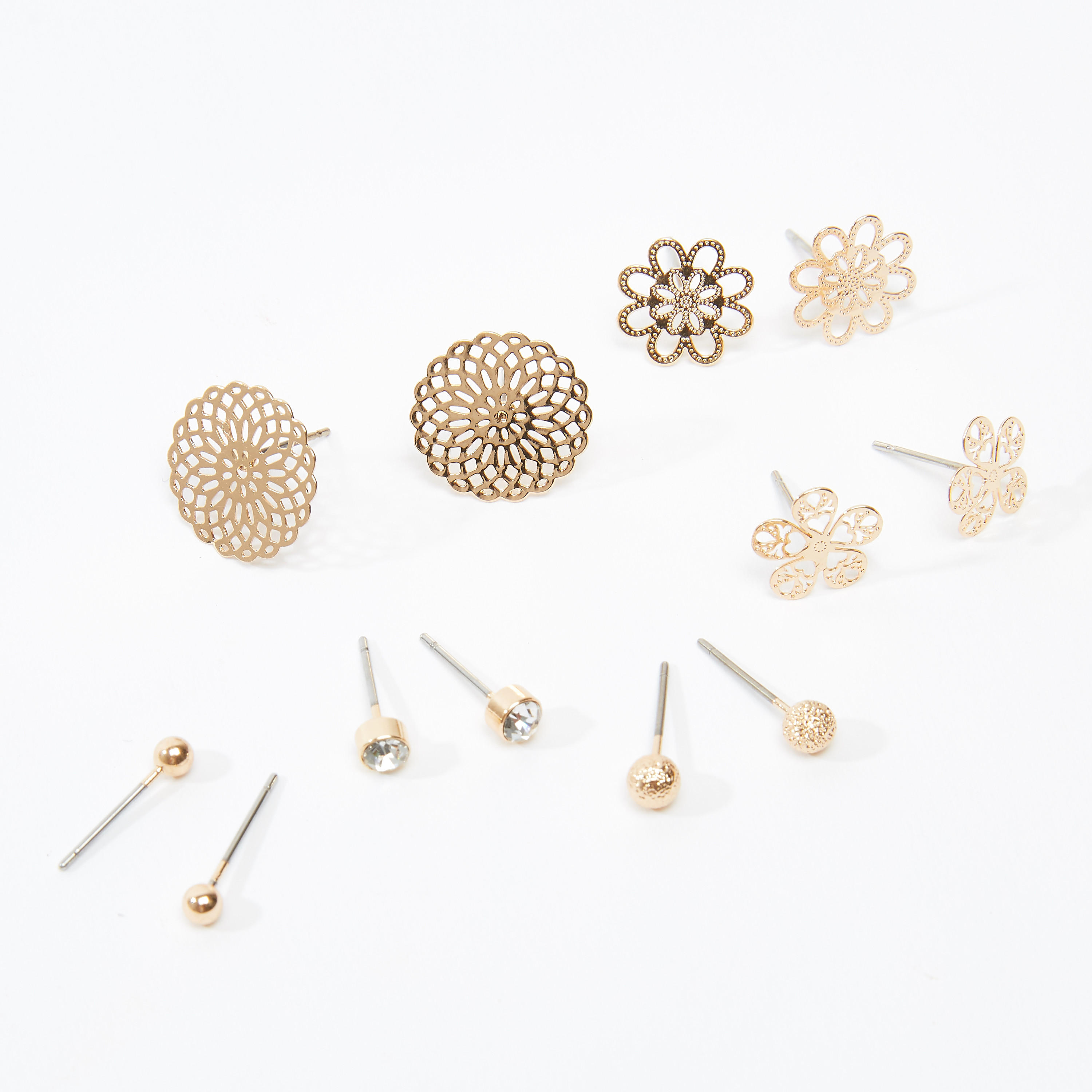 حلق مزيّن بمكبس إغلاق - طقم من 6 أزواج-women-watchesandjewellery-jewellery-earrings-image-3