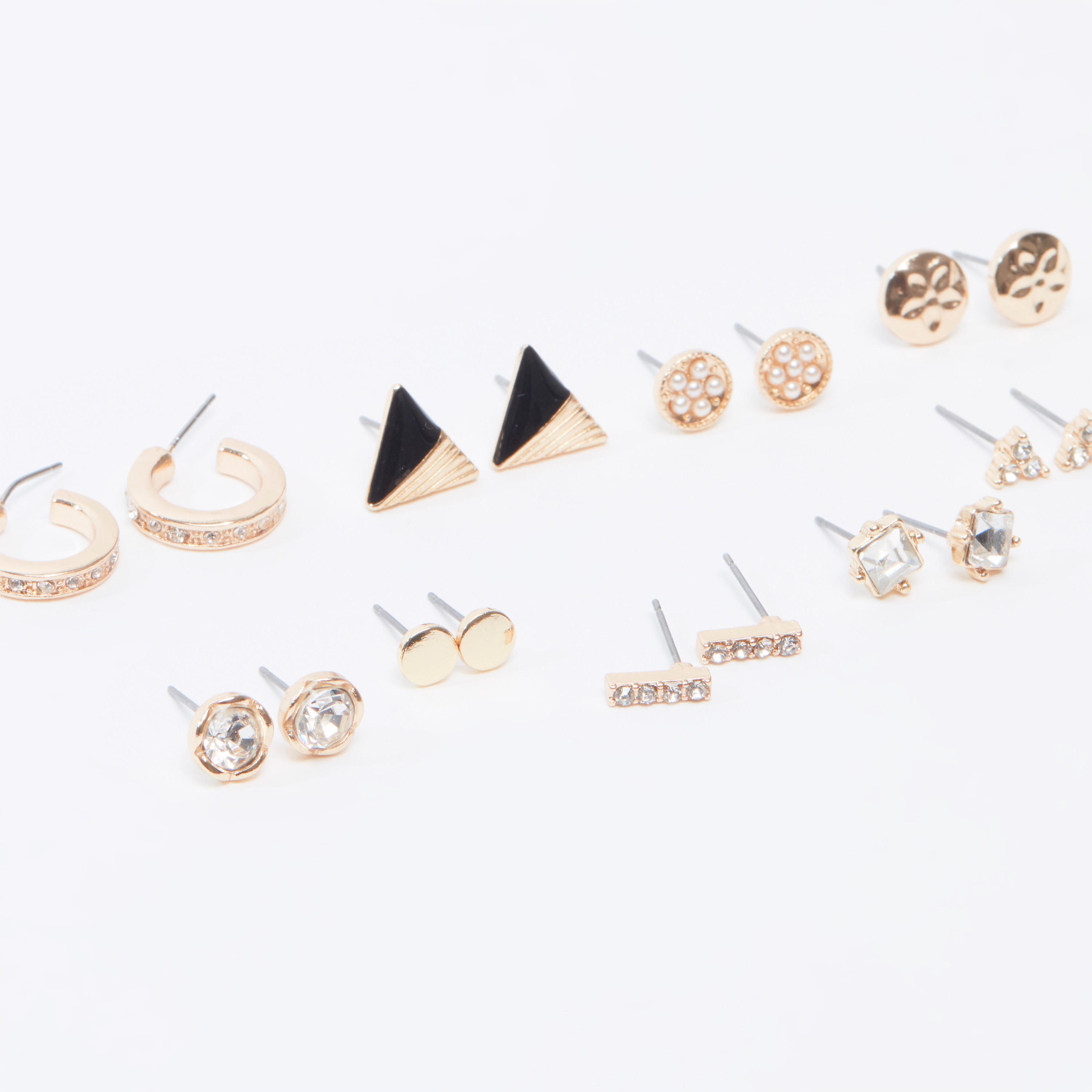 أقراط متنوعة بمكبس إغلاق - طقم من 9 أزواج-women-watchesandjewellery-jewellery-earrings-image-3