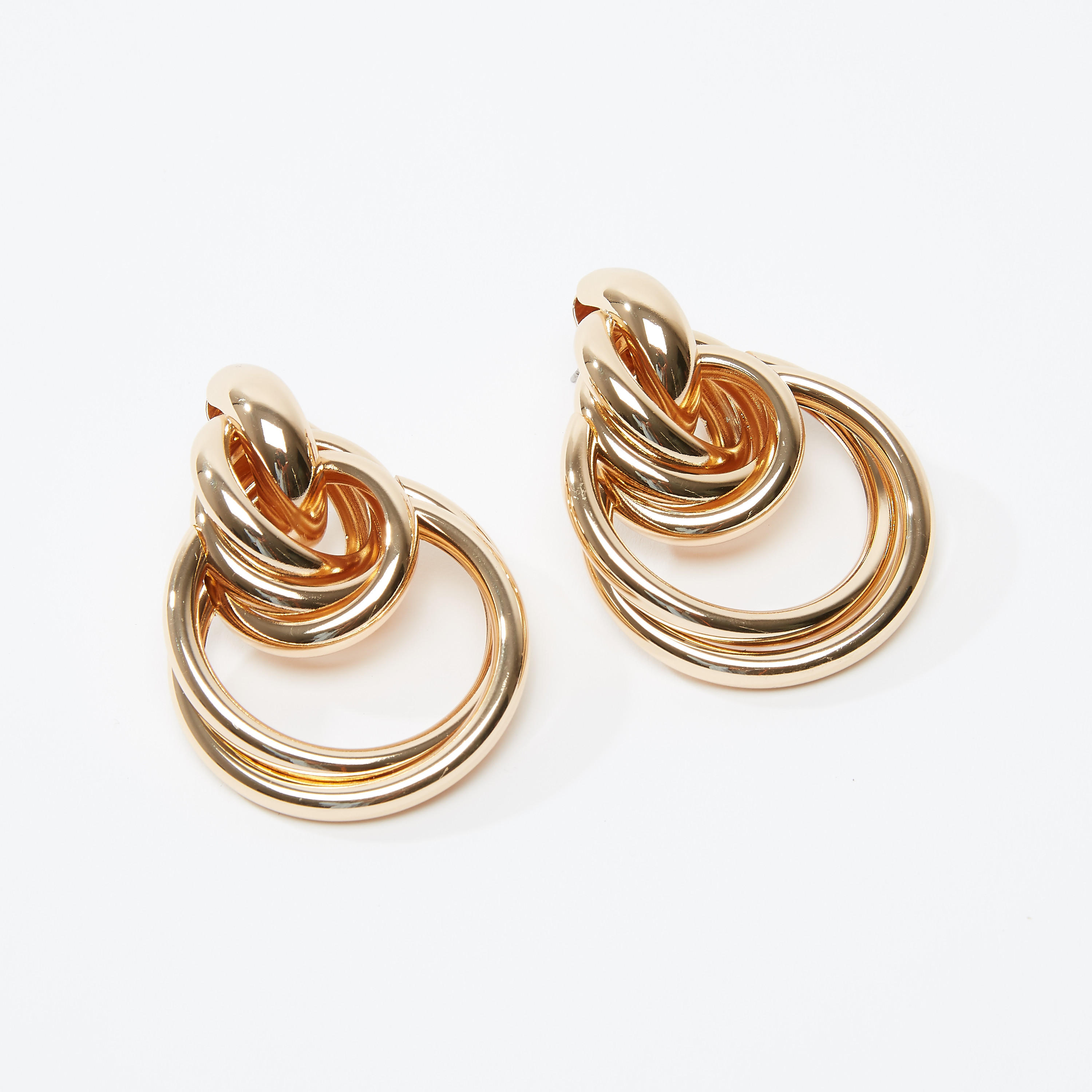 حلقان بدلّاية ميتاليك ومكبس إغلاق-women-watchesandjewellery-jewellery-earrings-image-3