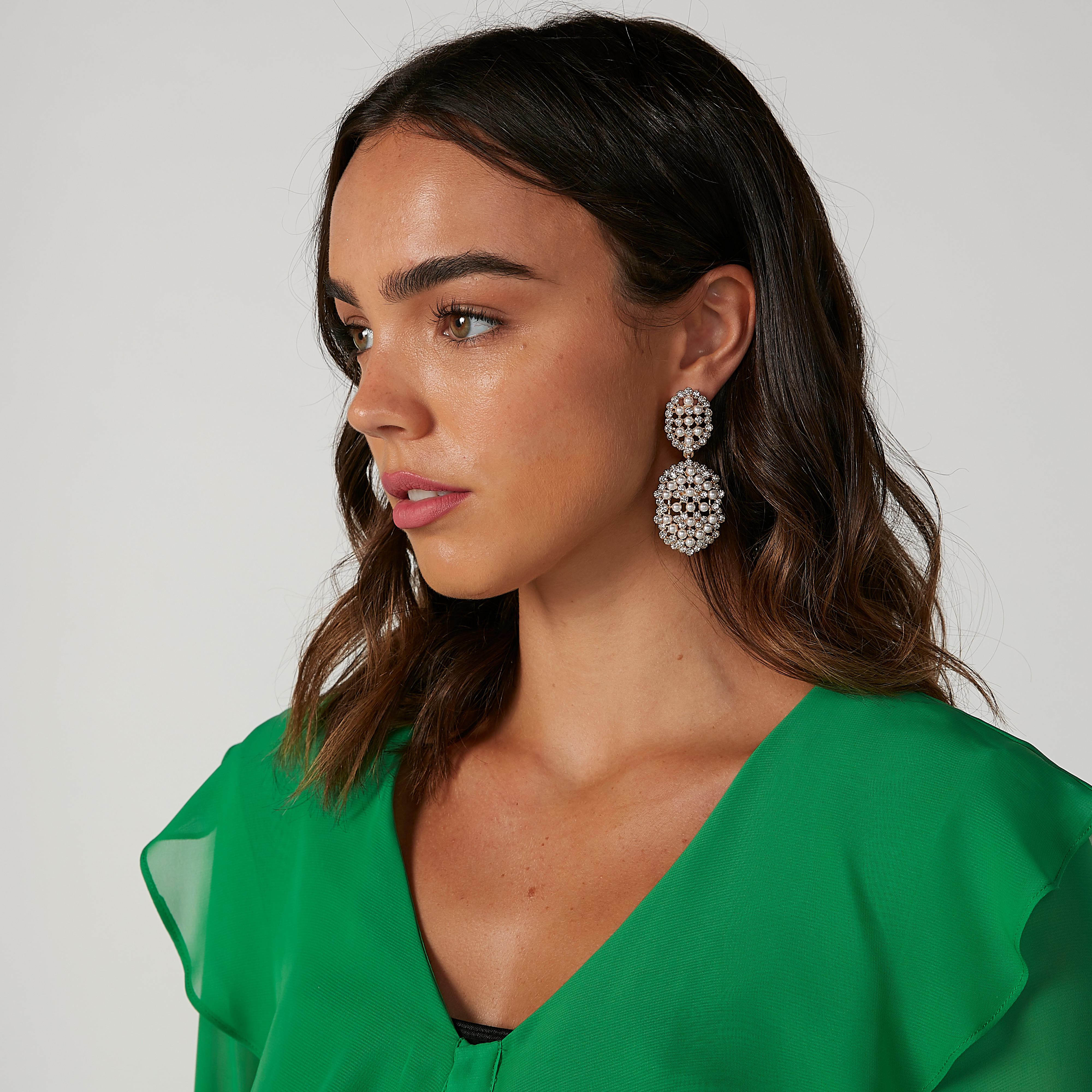 Embellished Dangling Earrings with Pushback Closure-women-watchesandjewellery-jewellery-earrings-image-2