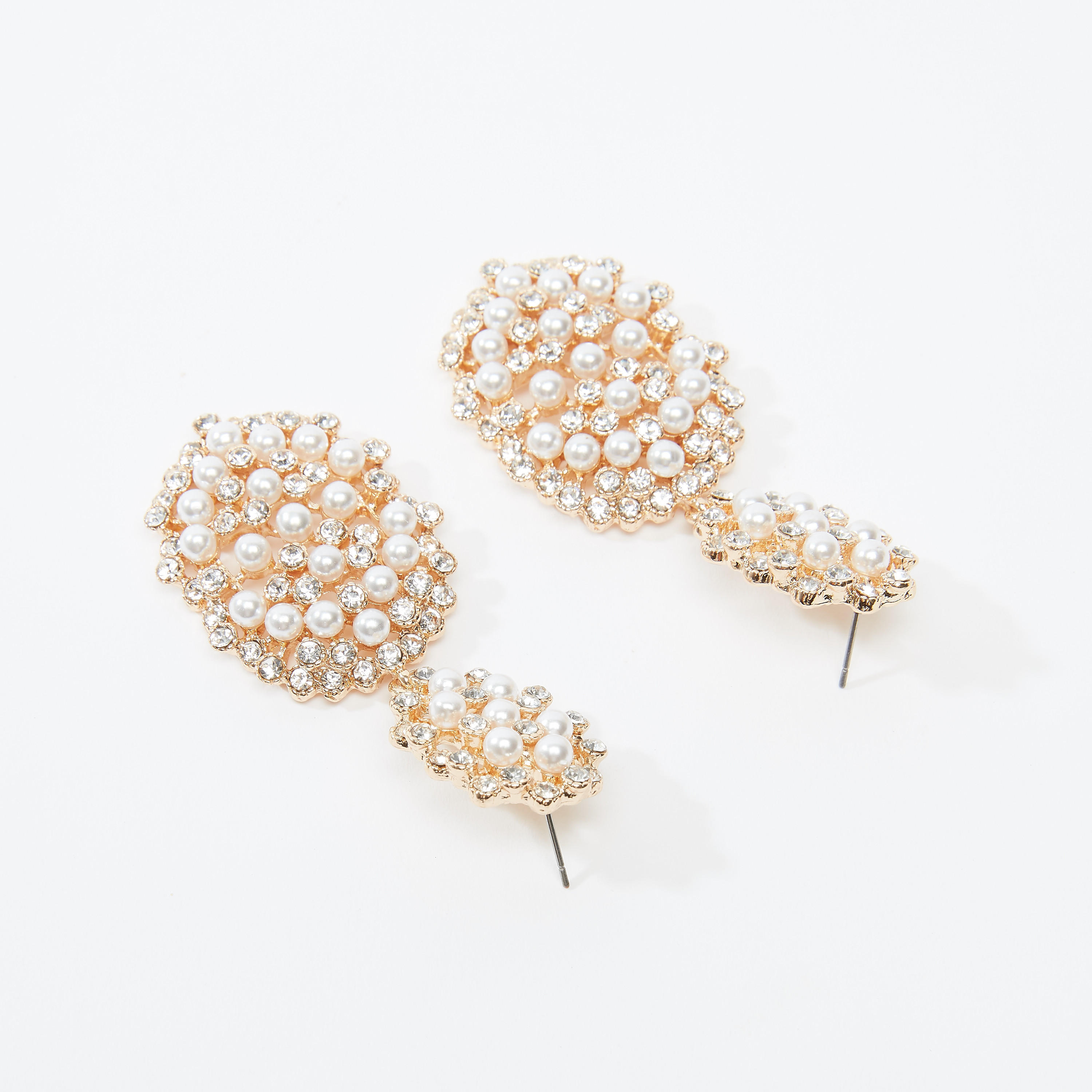 Embellished Dangling Earrings with Pushback Closure-women-watchesandjewellery-jewellery-earrings-image-4