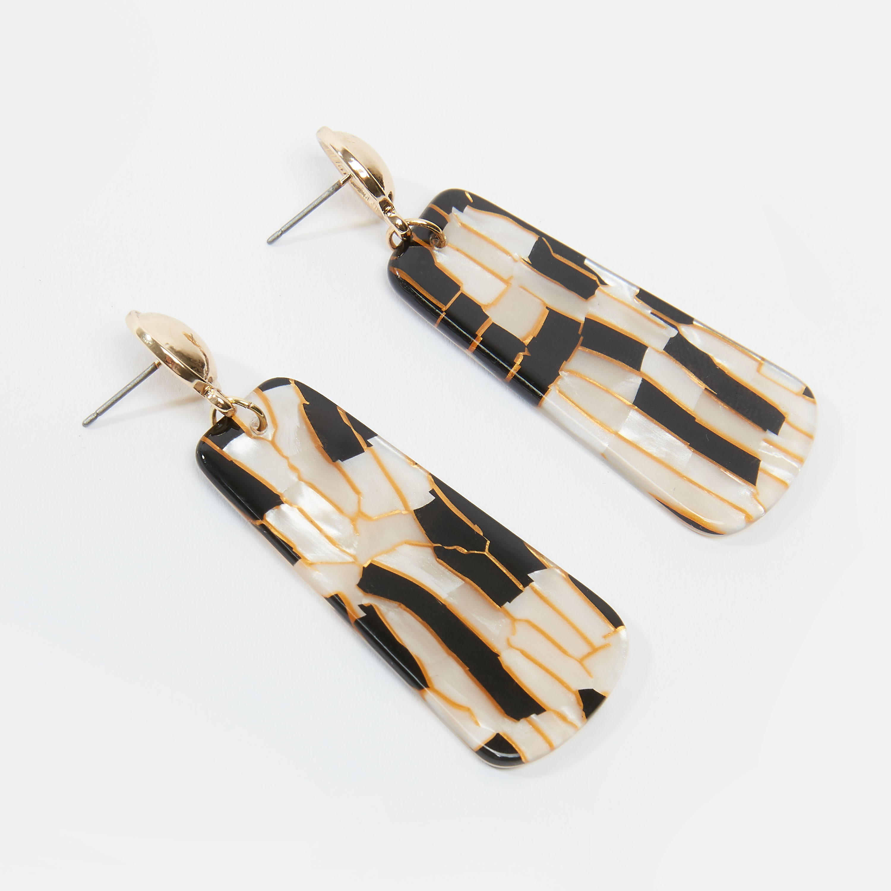 Printed Dangling Earrings with Pushback Closure-women-watchesandjewellery-jewellery-earrings-image-1