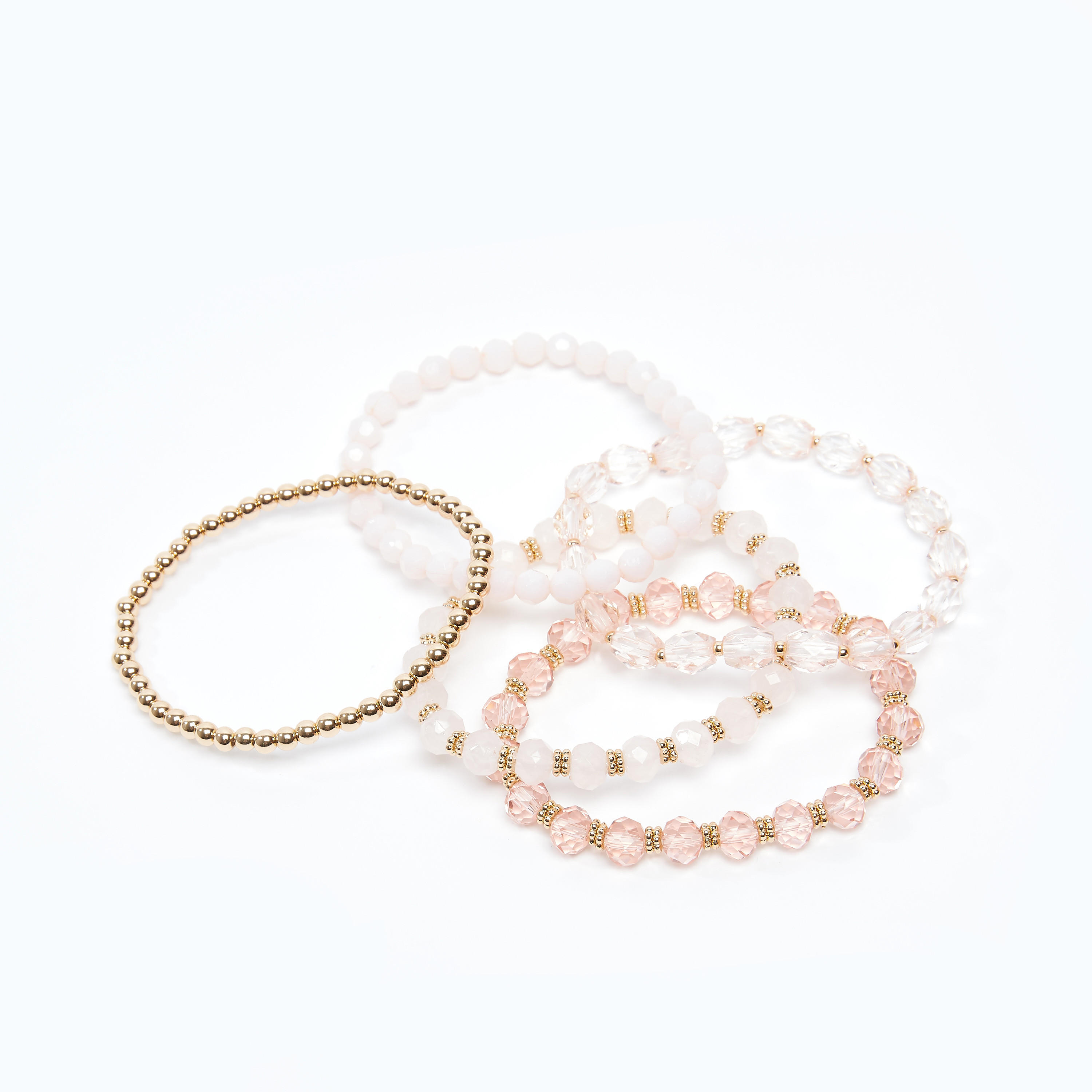 أساور مزينة بالخرز - طقم من 5 قطع-women-watchesandjewellery-jewellery-banglesandbracelets-image-1