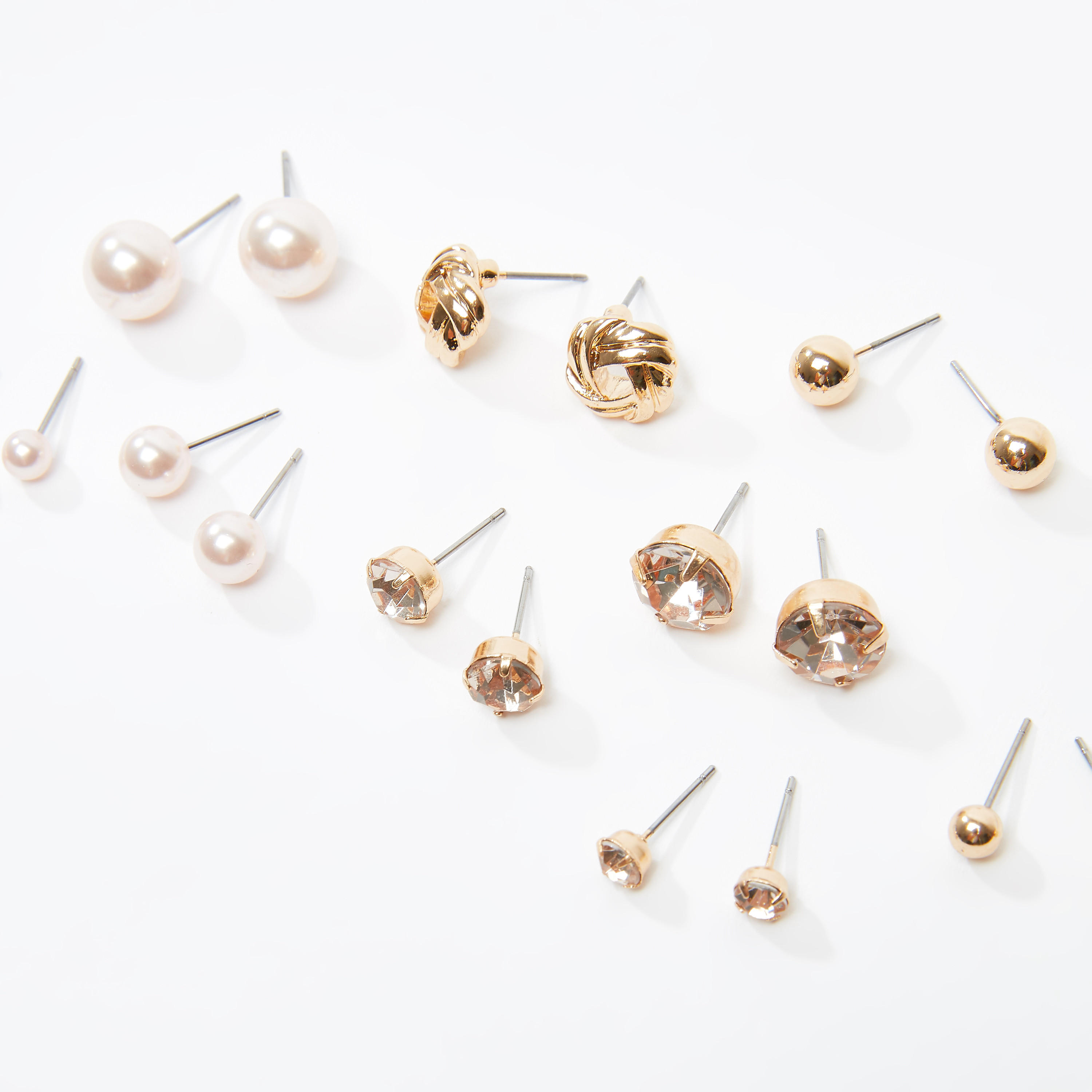 Set of 9 - Assorted Stud Earrings with Pushback Closure-women-watchesandjewellery-jewellery-earrings-image-3