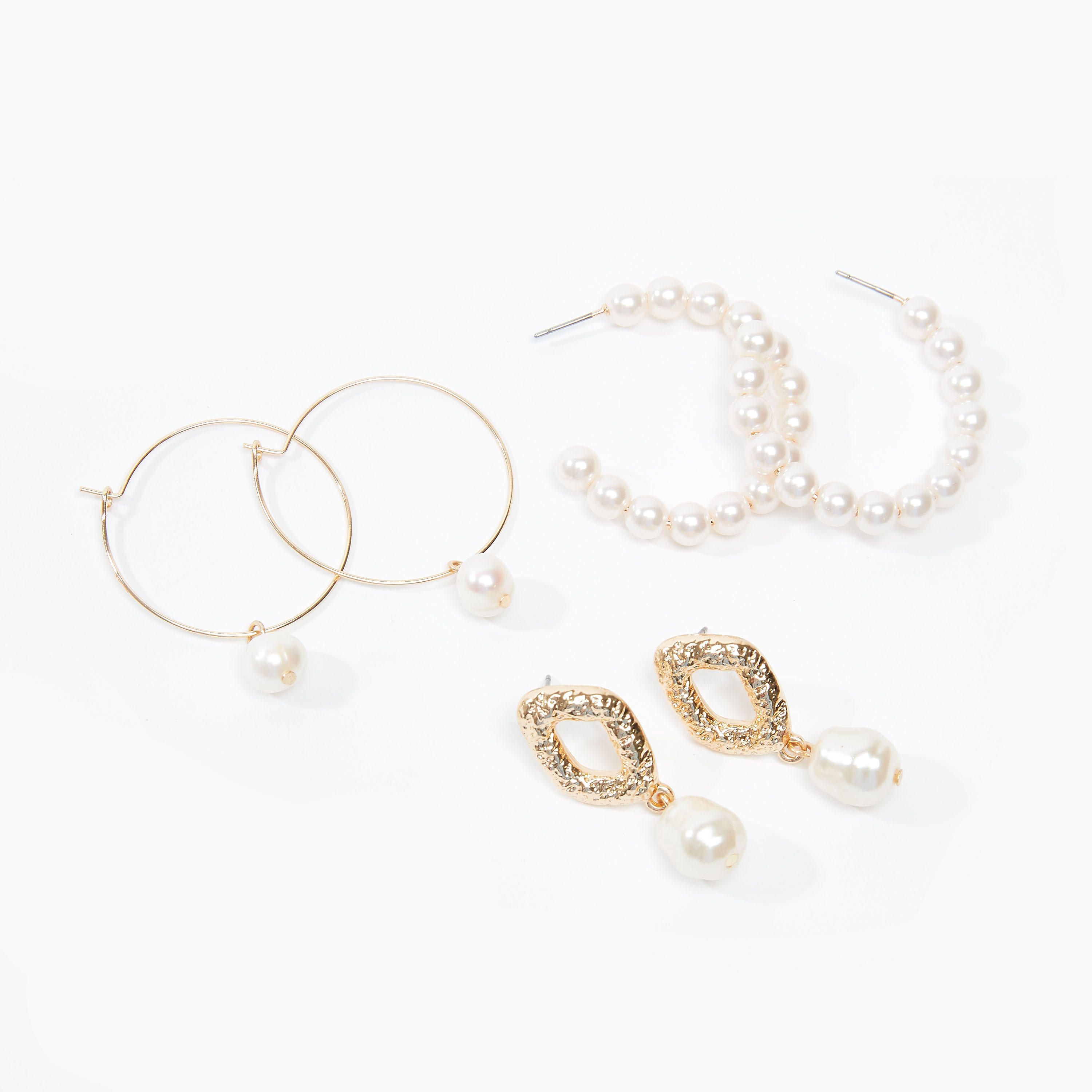 حلقان متدلية متنوعة - طقم من 3 أزواج-women-watchesandjewellery-jewellery-earrings-image-3