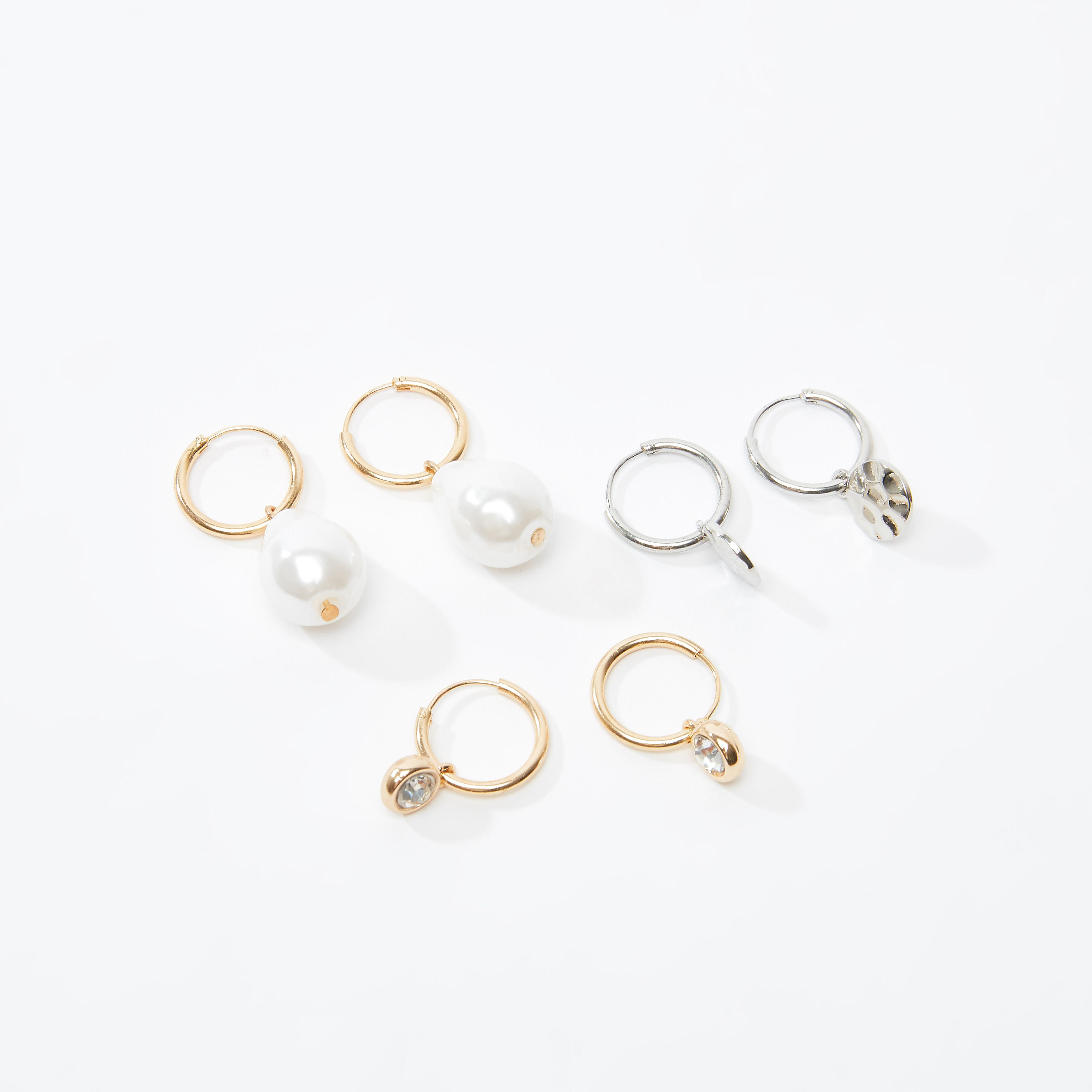 Set of 3 - Assorted Dangling Earrings with Hinged Hoop-women-watchesandjewellery-jewellery-earrings-image-1
