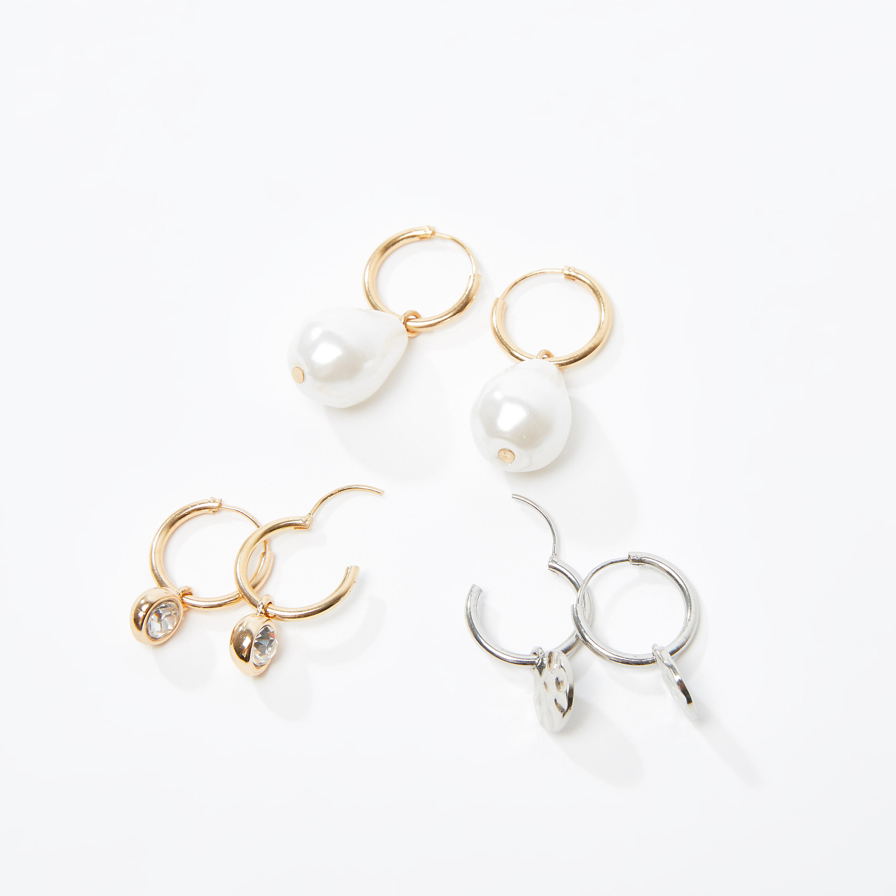 Set of 3 - Assorted Dangling Earrings with Hinged Hoop-women-watchesandjewellery-jewellery-earrings-image-3