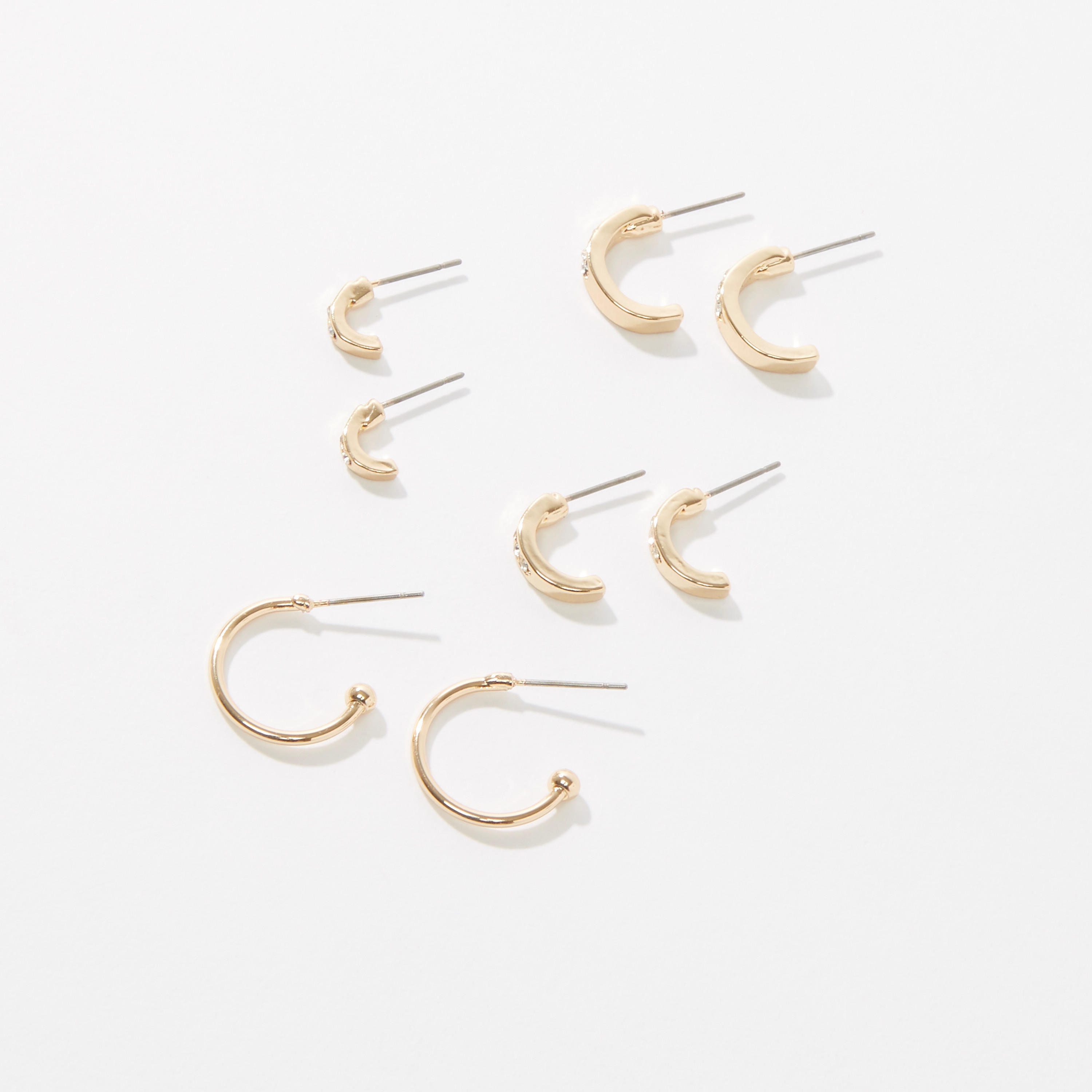 أقراط ميتاليك بمكبس إغلاق - طقم من 4 أزواج-women-watchesandjewellery-jewellery-earrings-image-1