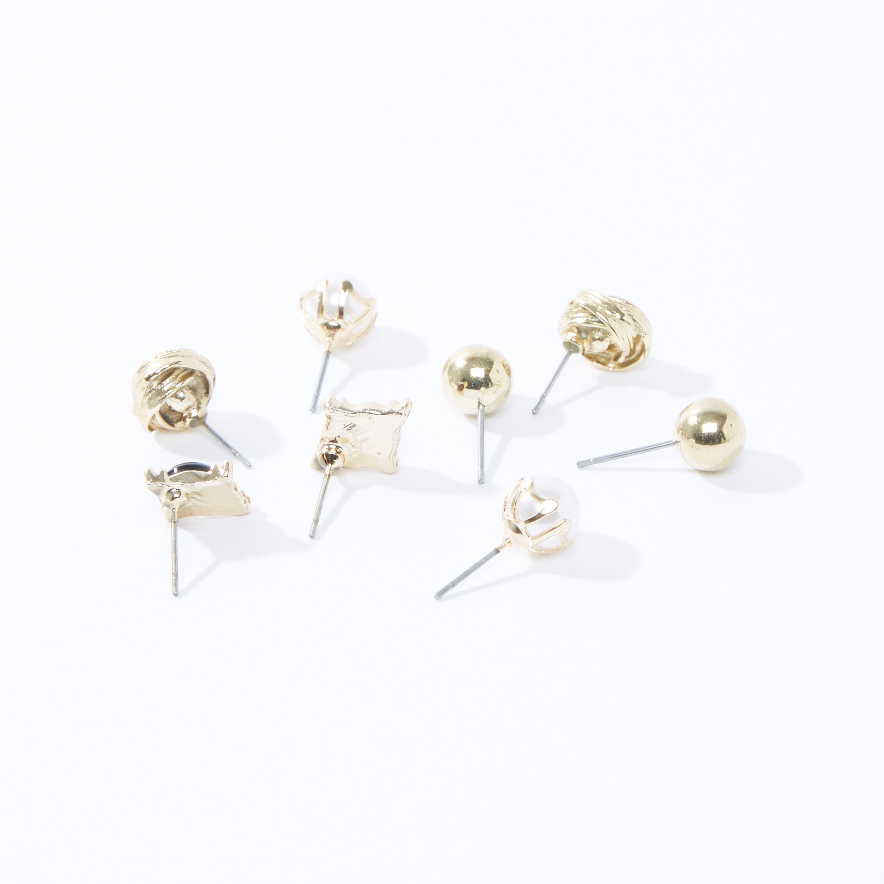 Set of 4 - Assorted Stud Earrings with Pushback Closure-women-watchesandjewellery-jewellery-earrings-image-3